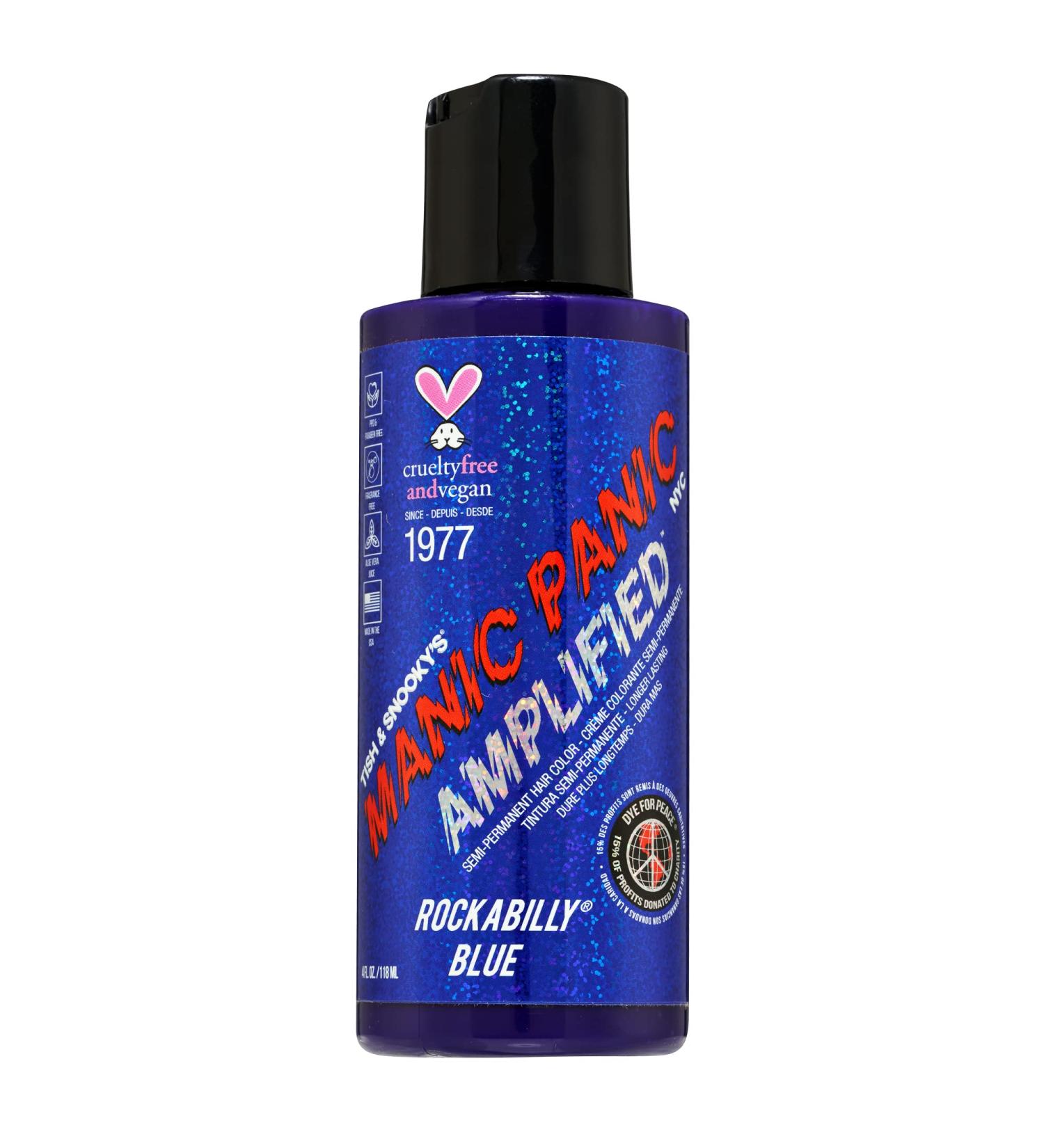 Manic Panic Amplified Rockabilly Blue Hair Dye 118 ml - Vibrant Blue Shade (Pack of 1) - Buy Online on GoSupps.com