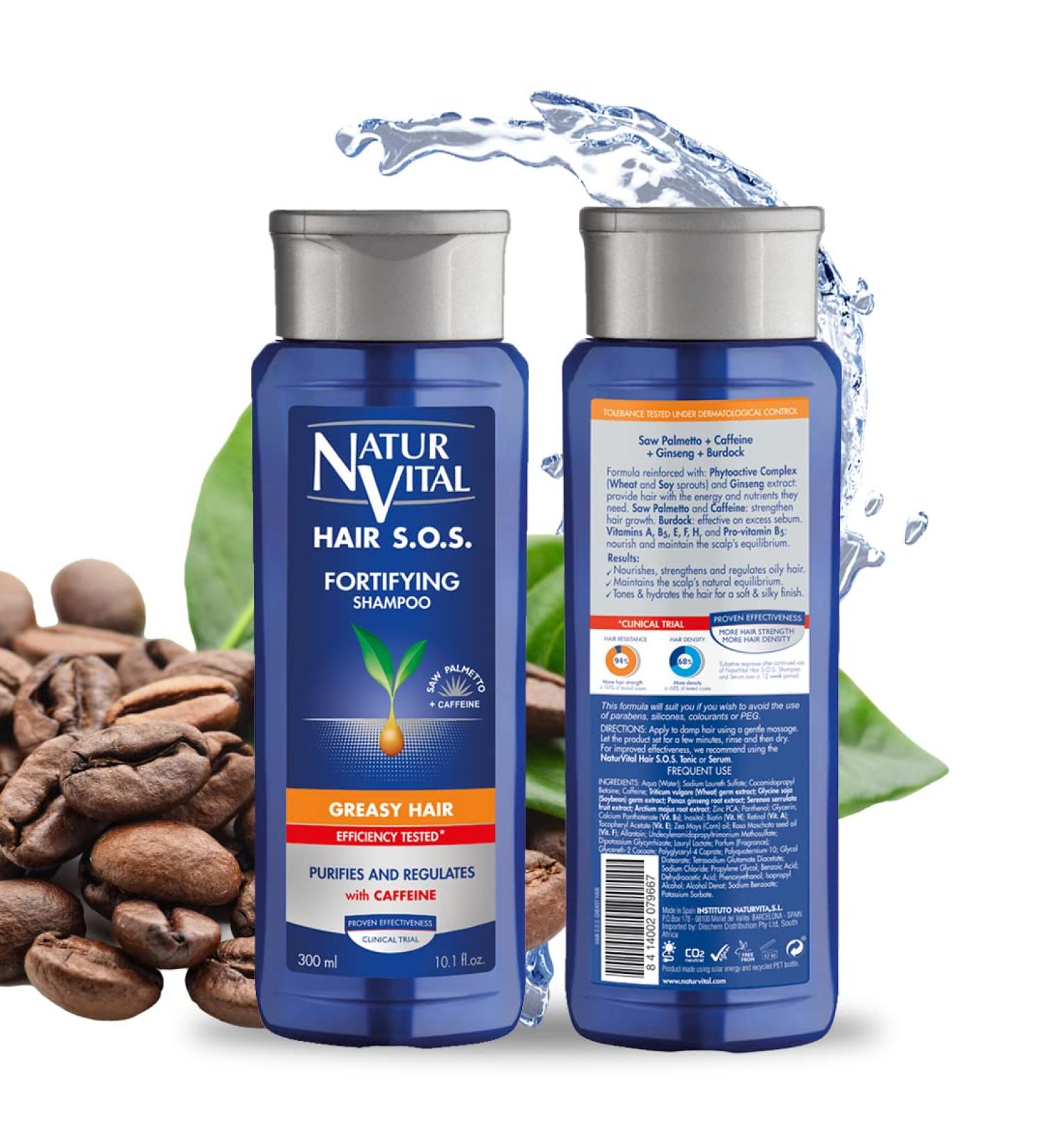 NaturVital Natural Plant-Based Hair SOS Revitalizing Shampoo for Greasy Hair - Cruelty-Free & Paraben-Free - Ideal for Oily Hair Types - Buy Online on GoSupps.com