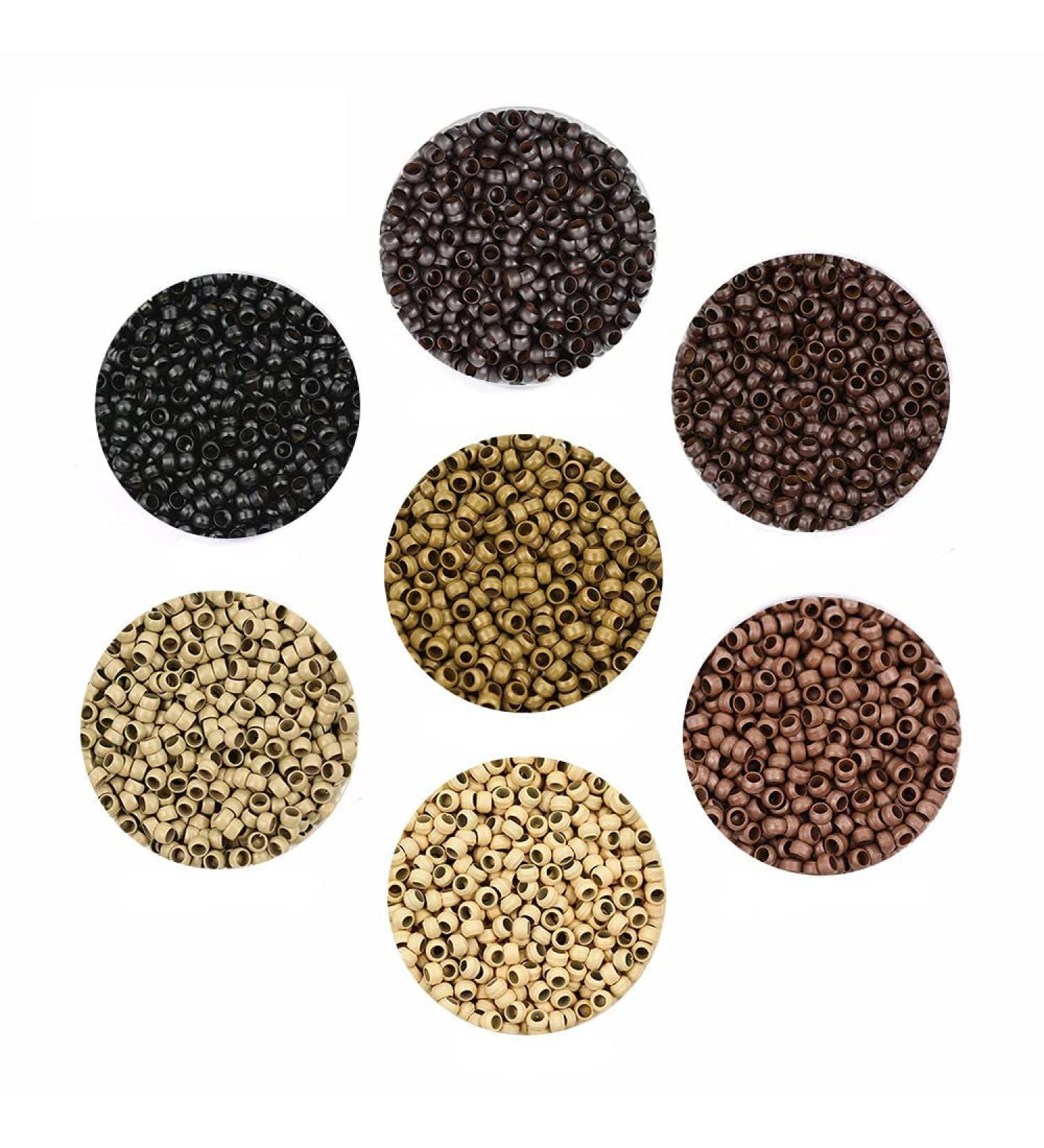 200pcs 2.5mm Copper Nano Rings Beads Hair Extension Nano Rings Beads (Dark Brown) 200pcs Dark brown - Buy Online on GoSupps.com