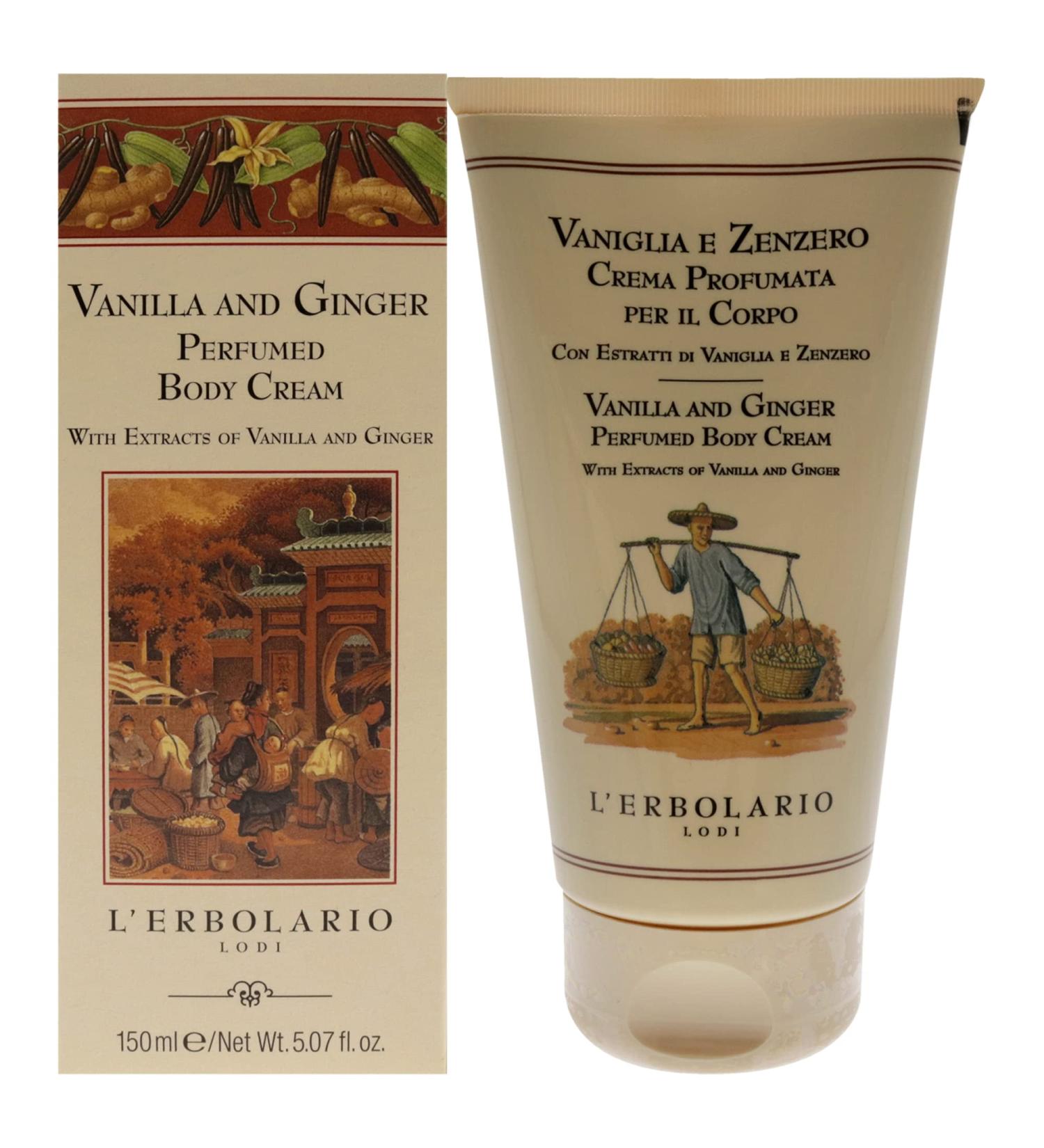 L Erbolario Vanilla and Ginger Perfumed Body Cream - Moisturizing Hydrating Cream for Dry Skin with Ginger and Vanilla Extracts - 5.07 oz - Shop Internationally - Buy Online on GoSupps.com