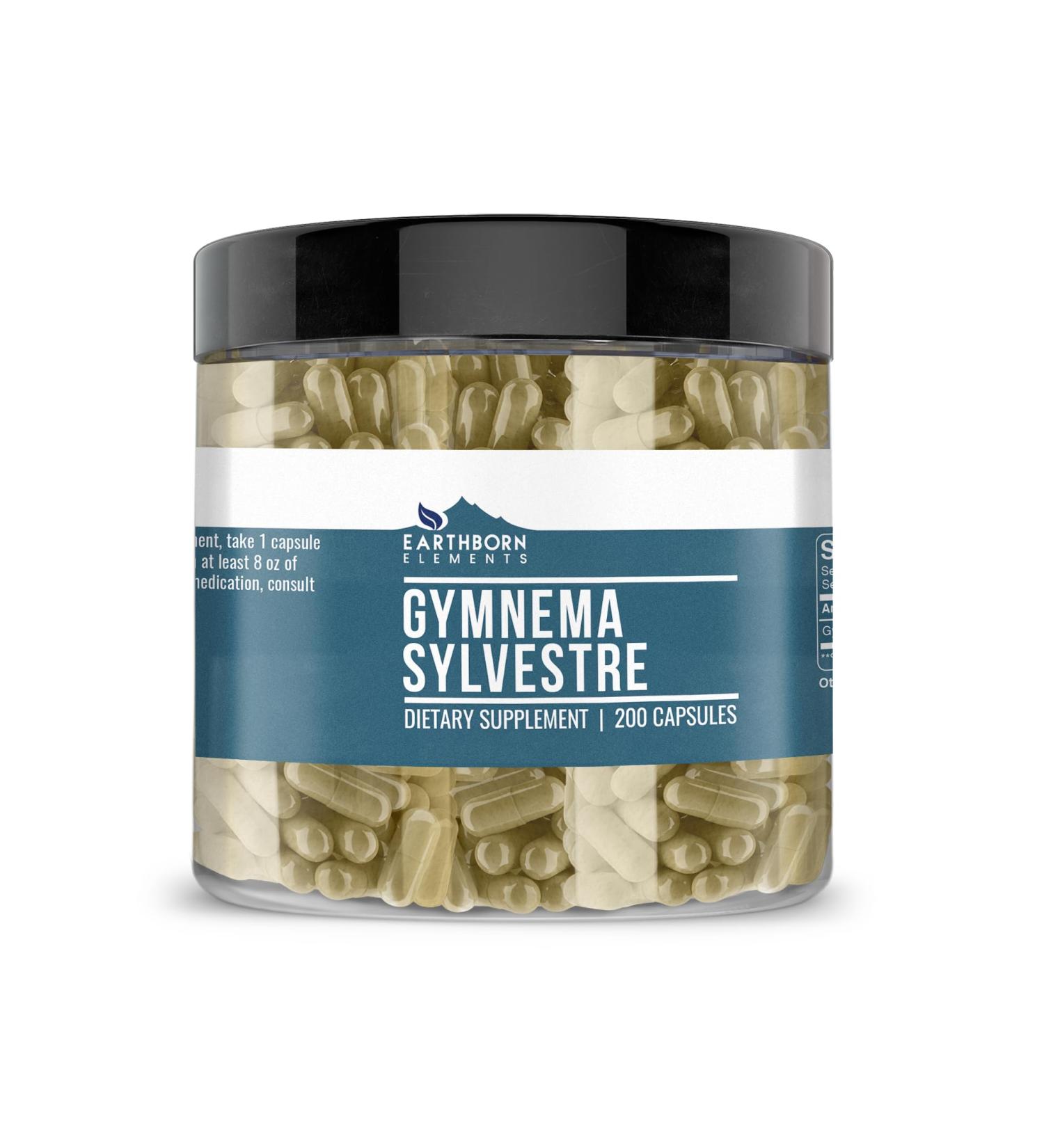 Earthborn Elements Gymnema Sylvestre 200 Capsules Pure & Undiluted No Additives 200 Count (Pack of 1) - Buy Online on GoSupps.com