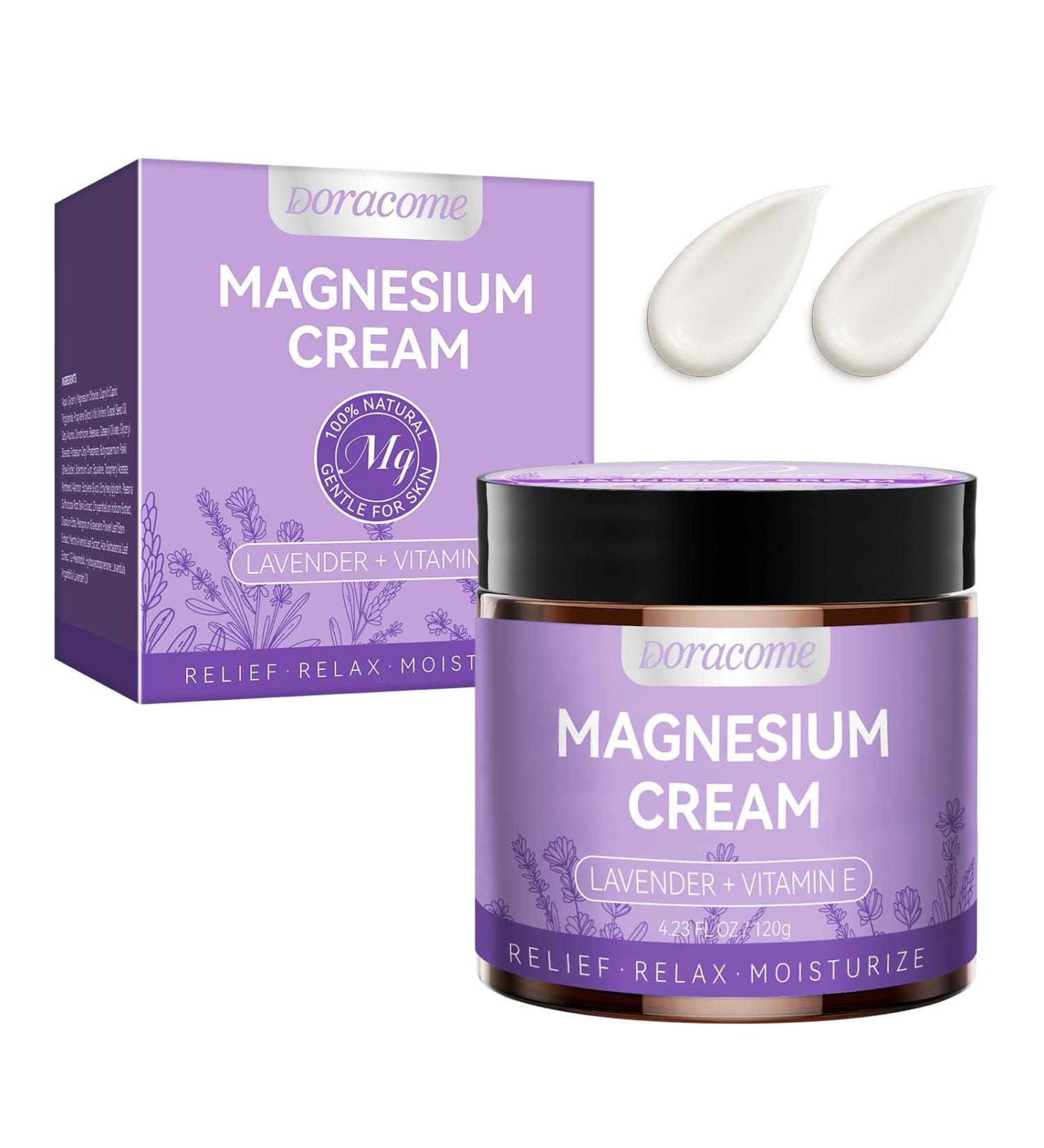 Doracome Magnesium Cream for Sleep & Relaxation Nighttime Magnesium Lotion to Help Calm Muscles Soothe Legs & Feet Non-Greasy Body Cream - Buy Online on GoSupps.com