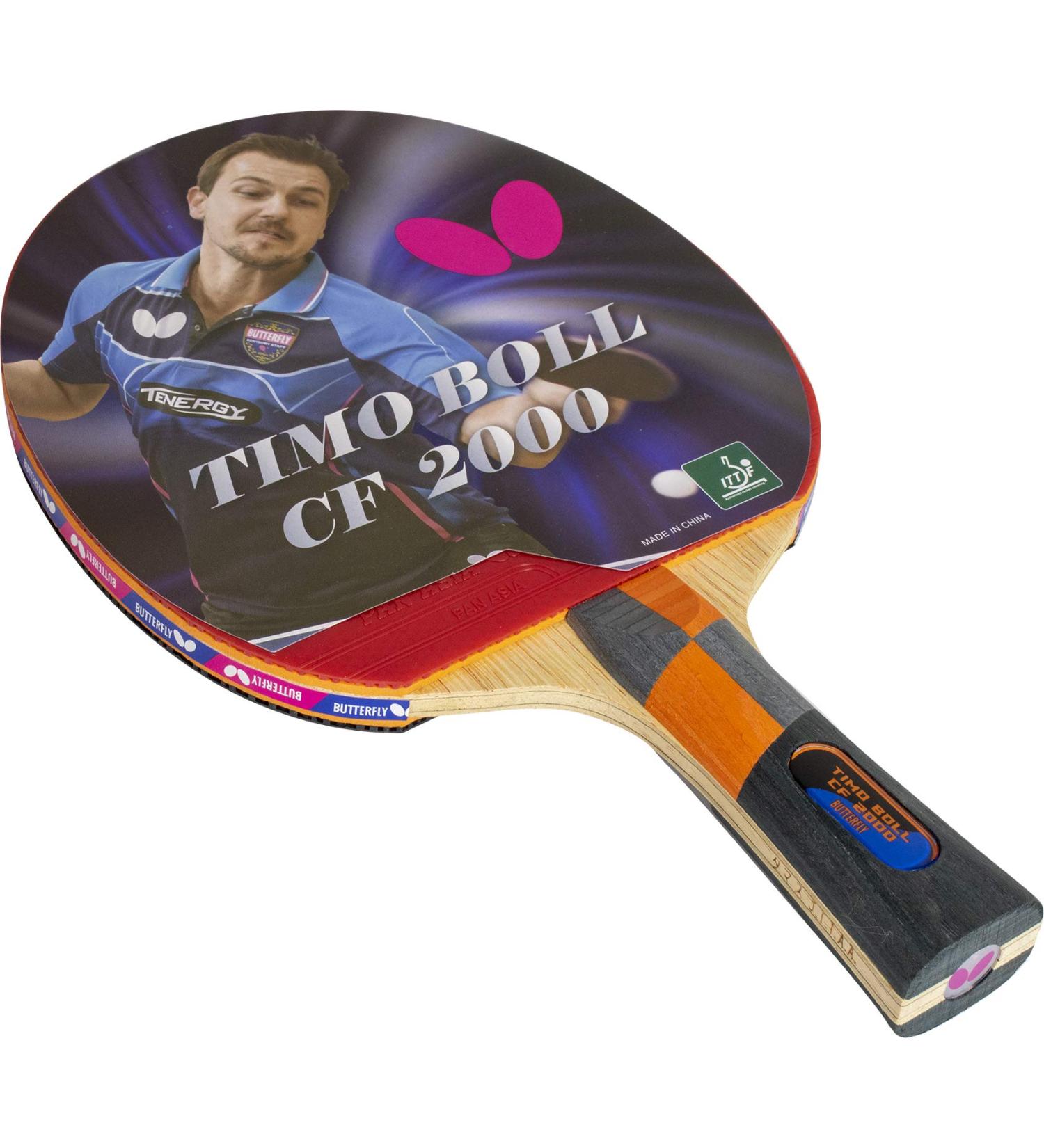 Butterfly Timo Boll Carbon Fiber Ping Pong Paddle | ITTF Approved Professional Table Tennis Racket with Carbon Layers for Power - 2000 Model - Buy Online on GoSupps.com