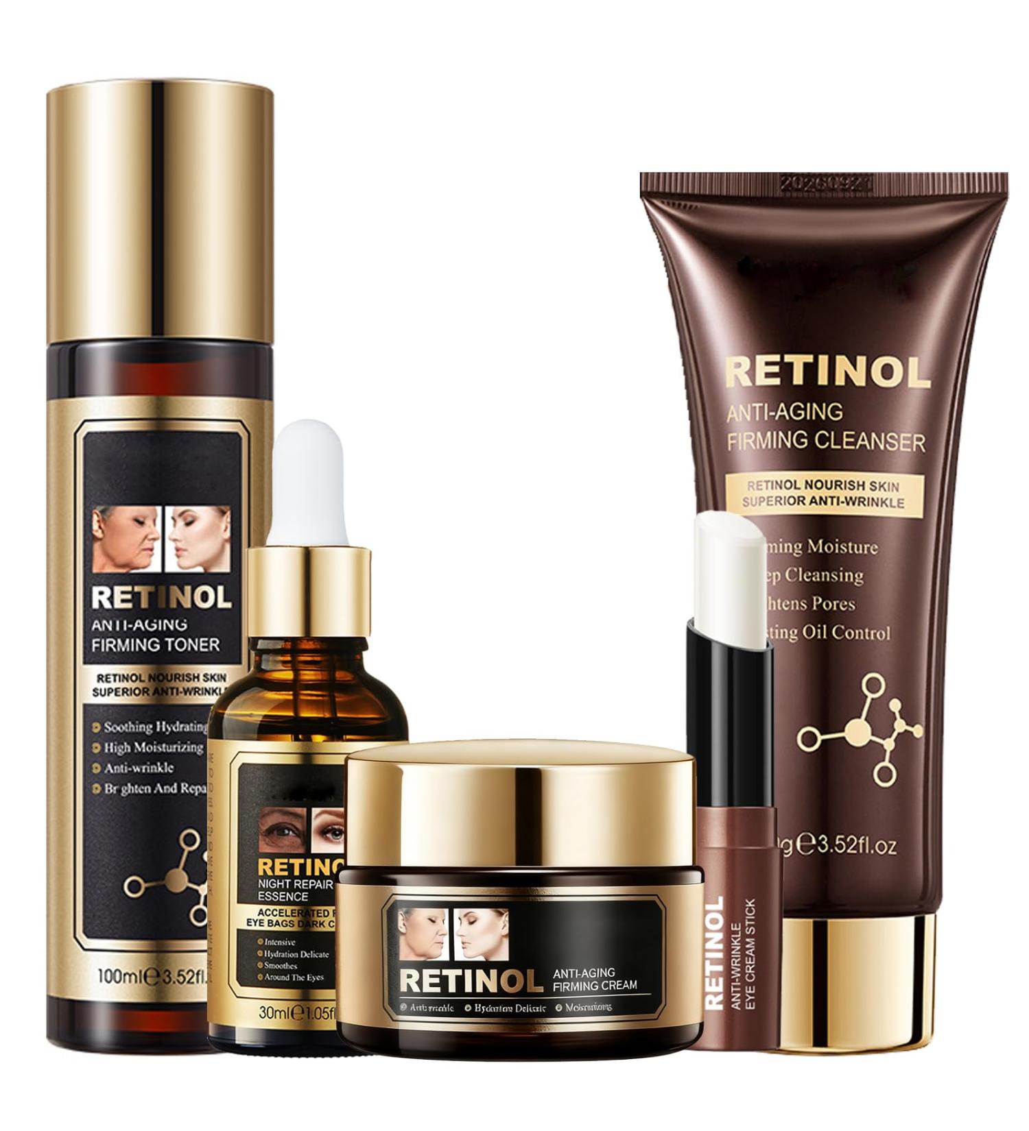INSEEK Retinol Skin Care Set Anti Aging Skin Care Set for Women Reduce Wrinkles and Fine Lines Lift & Firm Sagging Skin Restore Elasticity Deeply Hydrating Age-Defying Routine Kit - Buy Online on GoSupps.com