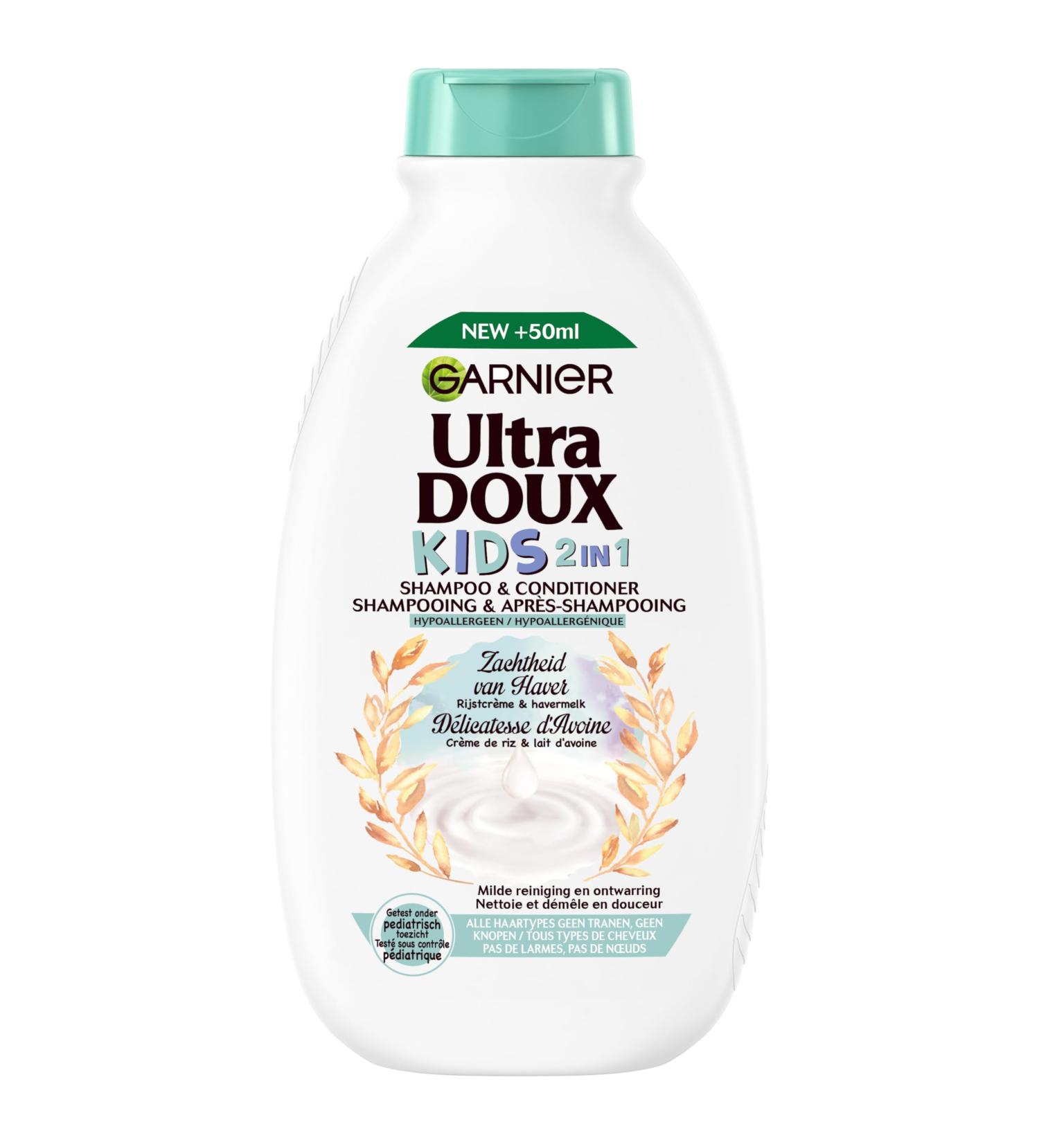 Garnier Garnier Ultra Soft - Kids 2-in-1 Shampoo & Conditioner - Softness of Oats Rice Cream & Oat Milk - All Hair Types - 300 ml