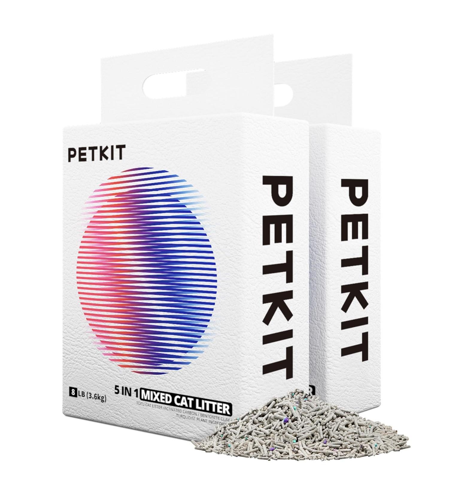 Petkit 5 in 1 Tofu Cat Litter - Odorless Flushing Activated Carbon Extremely Absorbent & Fast Drying - 2 Pockets - Buy Online on GoSupps.com