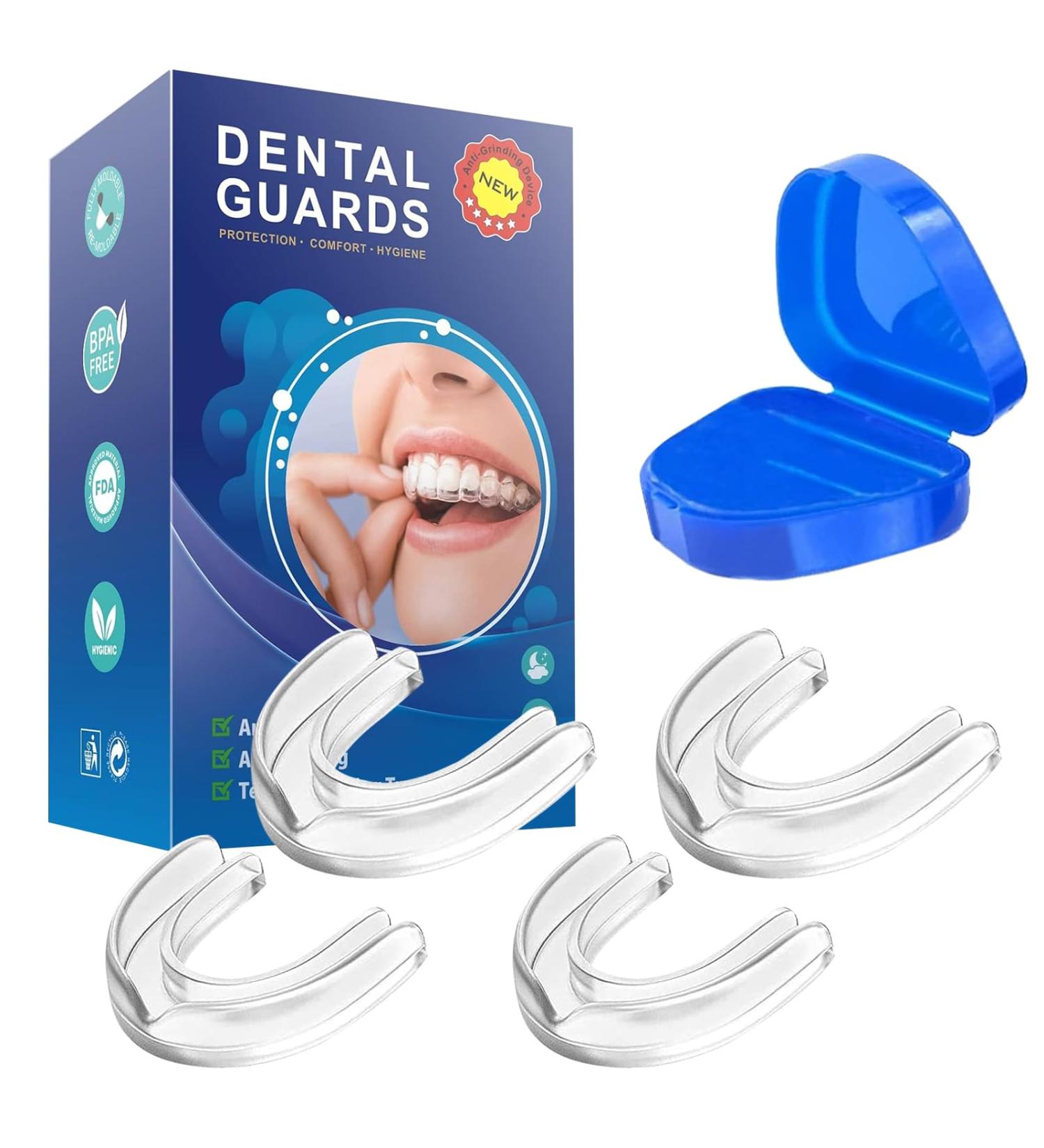 FEXPDL Mouth Guard for Teeth Grinding 4 Pack Teeth Grinding Night Guard for Adults Mouth Guard for Sleeping at Night Anti Grinding Teeth 2 Sizes Bruxism Mouth Guard Night White - Buy Online on GoSupps.com