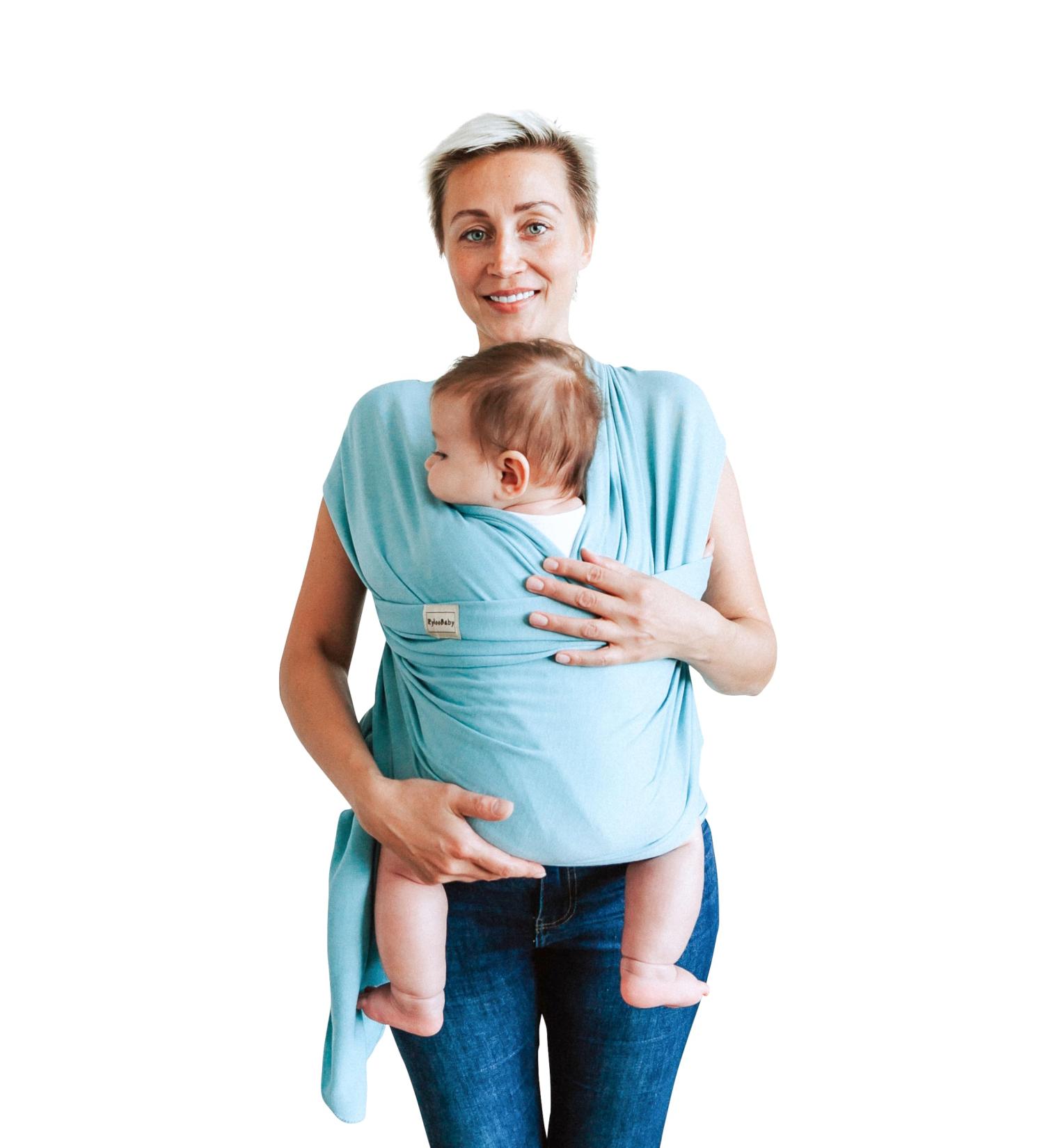 Premium Baby Sling Wrap Carrier | Safety Tested for Newborn to Toddler | Nursing Cover | Soft Stretchy Material | One Size Fits All | Neutral Blue - Buy Online on GoSupps.com