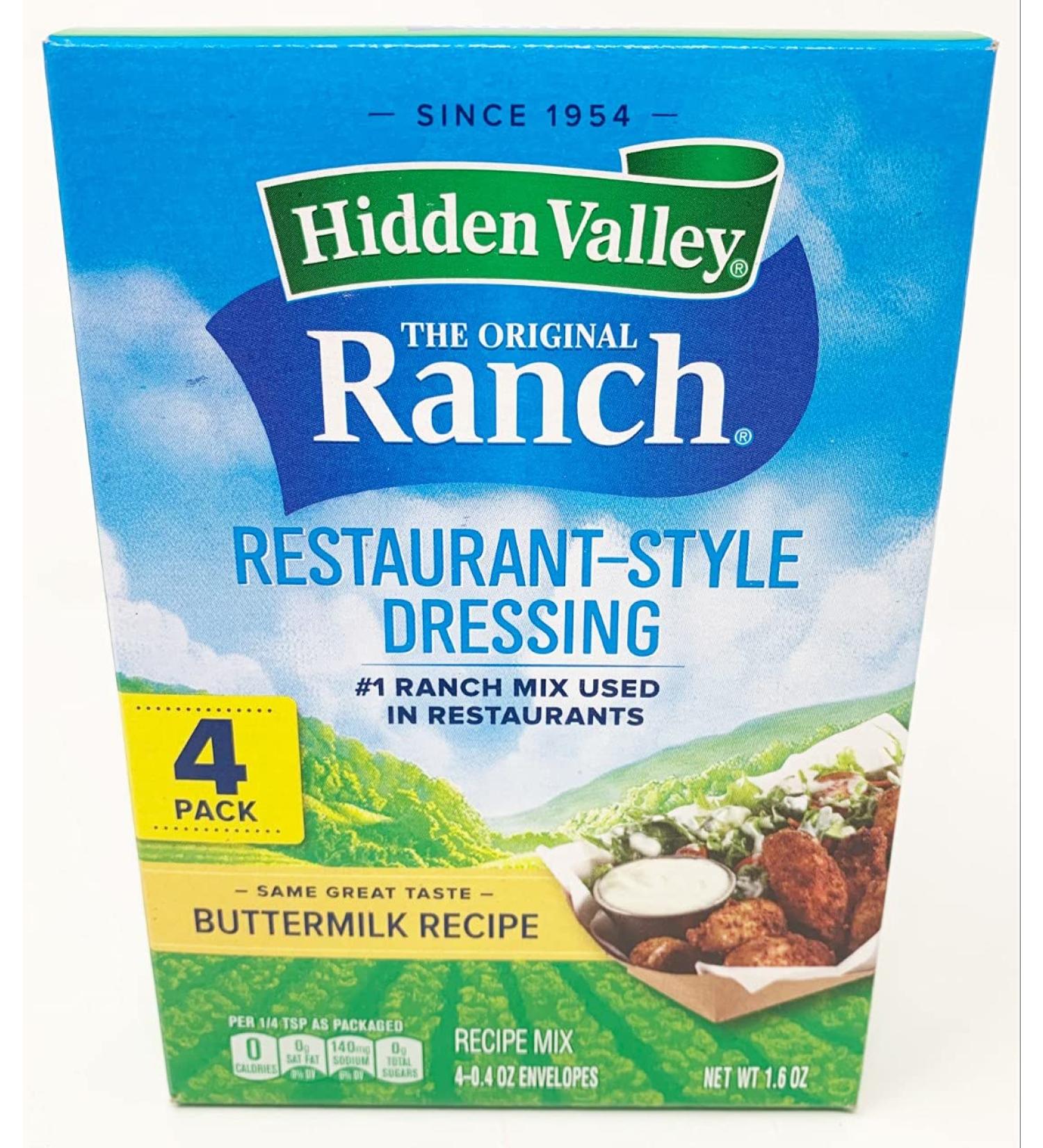 Hidden Valley Original Ranch Salad Dressing Mix - Buttermilk - 0.4oz (Pack of 4) - Buy Online on GoSupps.com