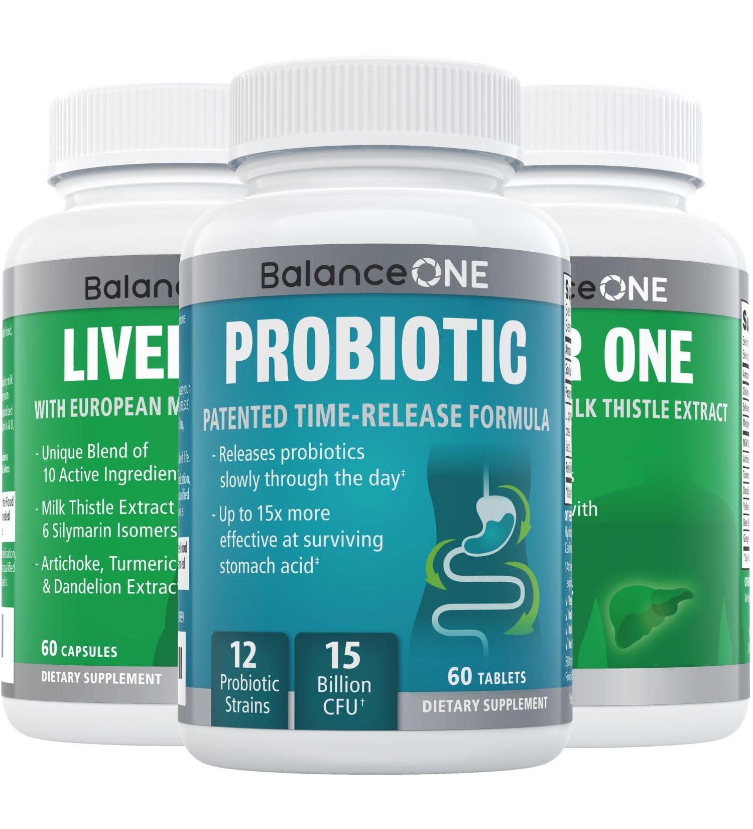 2 Month Liver & Gut Health Bundle - 15 Billion Time-Release Probiotic - Natural Liver Support with Milk Thistle - Buy Online on GoSupps.com