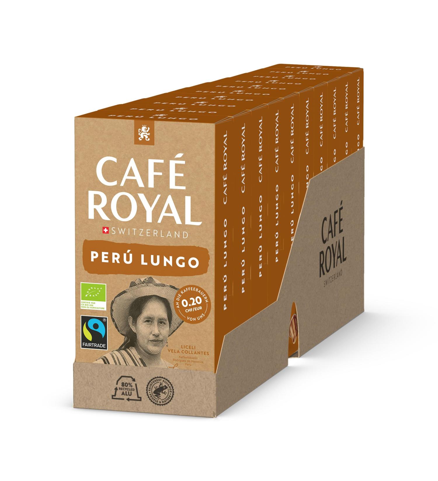  Caf Royal Caf Royal Bio Havelaar Peru Lungo 10 Capsules (R)* Compatible Capsules (Aluminium 5/10 Intensity) - Nespresso Capsules - Pack of 10 - Buy Online on GoSupps.com