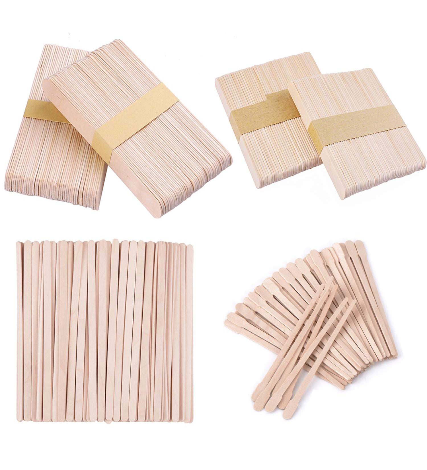 Whaline 4 Style Assorted Wax Spatulas - 500 Piece Wood Craft Sticks - Buy Online on GoSupps.com