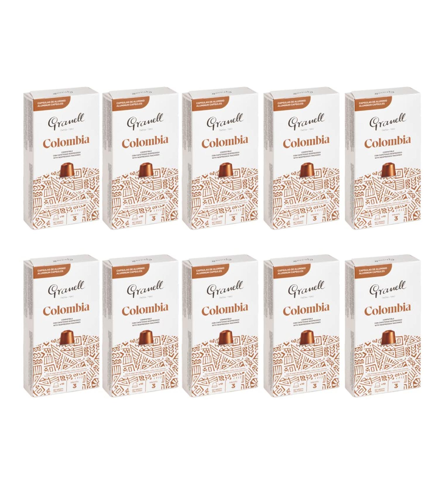 Granell Caf s 1940 - Colombia Pure Origin | Colombian Coffee Aluminum Capsules Nespresso Compatible 100% Arabica - 100 Aluminum Coffee Capsules - Buy Online on GoSupps.com