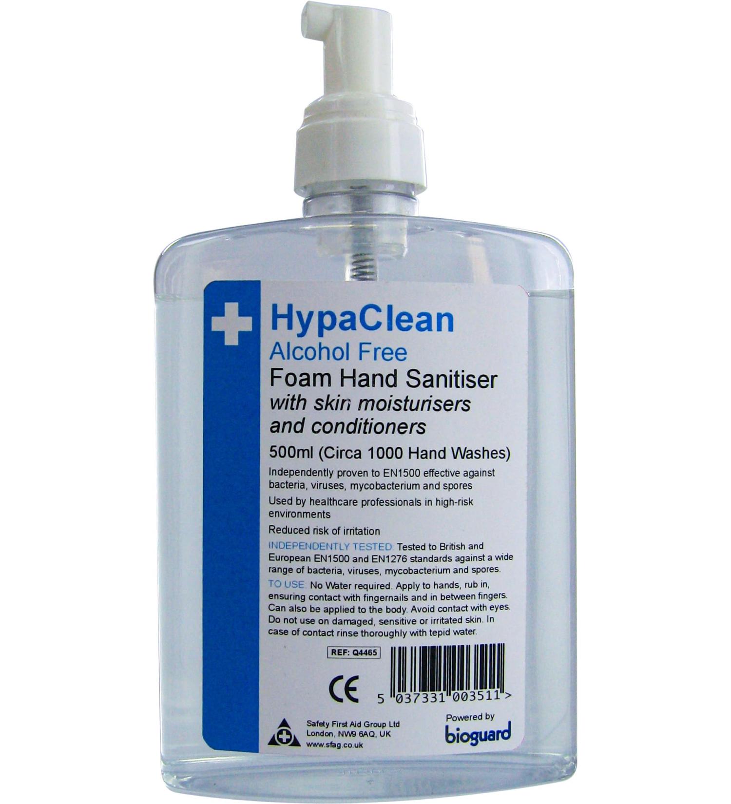 HypaClean Alcohol-Free Foam Hand Sanitiser - 500ml (Pack of 1) | Safety First Aid Group - Buy Online on GoSupps.com