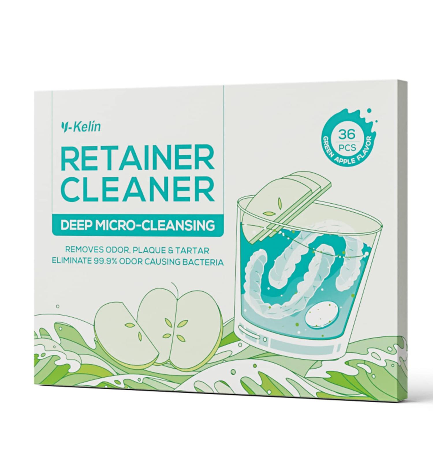 Y-kelin Retainer Cleaning Tablets - 36 Apple Flavor Tablets - 1 Month Supply - Denture & Mouth Guard Cleaner - Pack of 1 - Buy Online on GoSupps.com