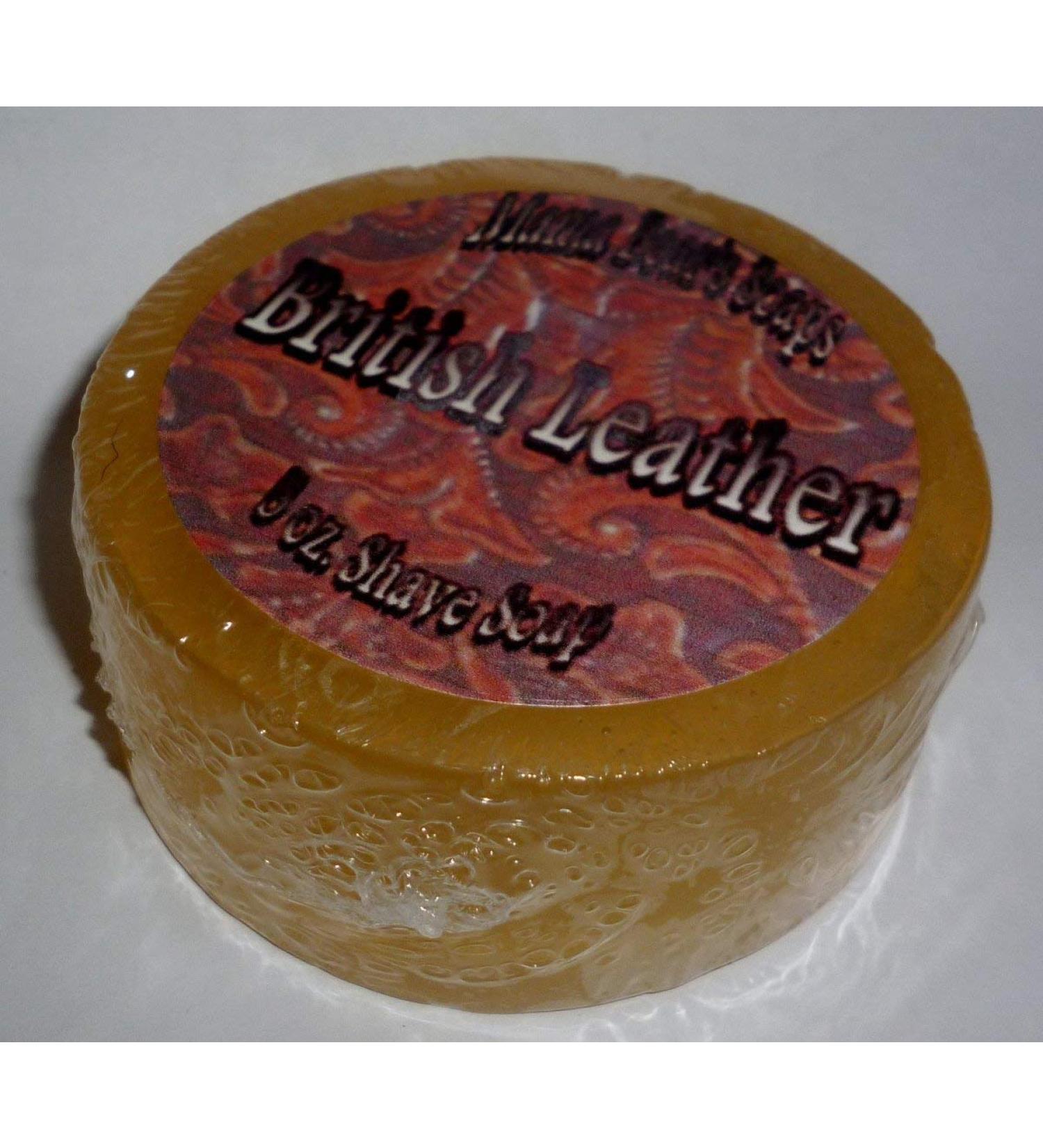 Mama Bear's Natural Shaving Soap with British Leather Fragrance