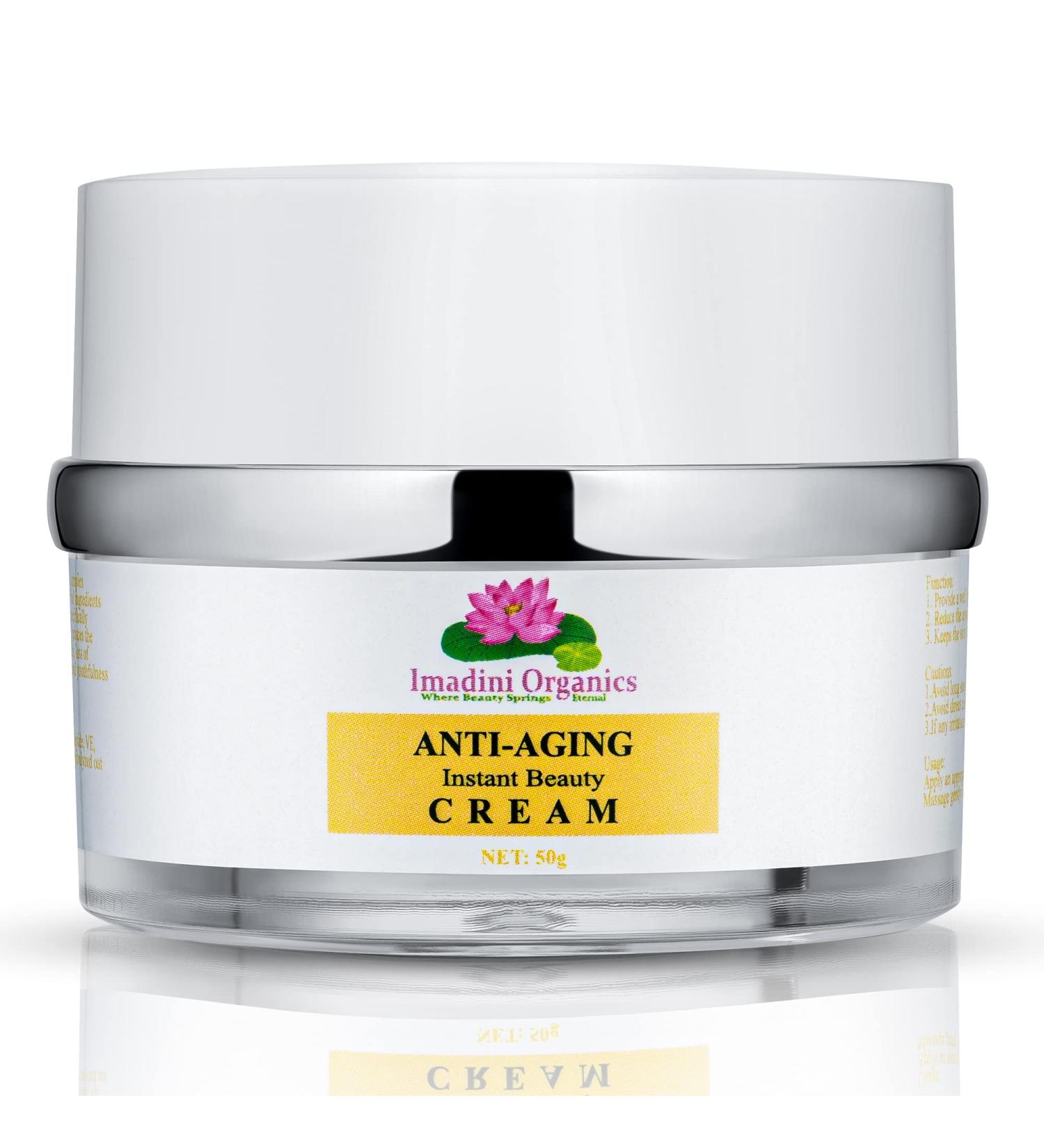 Imadini Premium Anti-Aging Face Cream | Reduces Wrinkles Dark Spots & Fine Lines | Organic & Herbal Ingredients | Neck Firming & Sun Spot Treatment - Buy Online on GoSupps.com