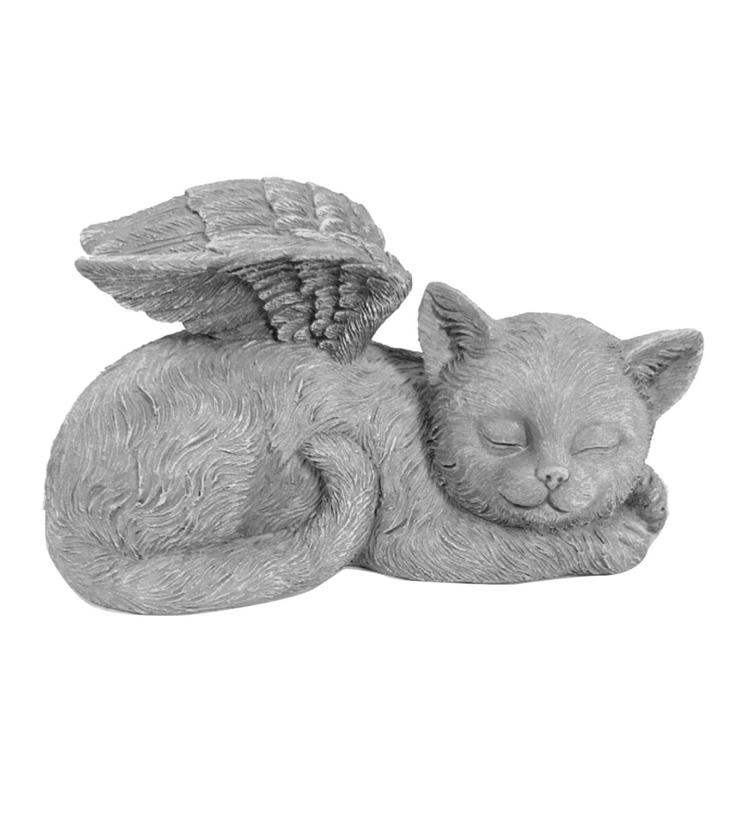 Qcwwy Pet Memorial Statue | Angel Cat Grave Marker | Resin Sleeping Pet Angel Sculpture | Tribute Ornament for Pet Memorials - Buy Online on GoSupps.com