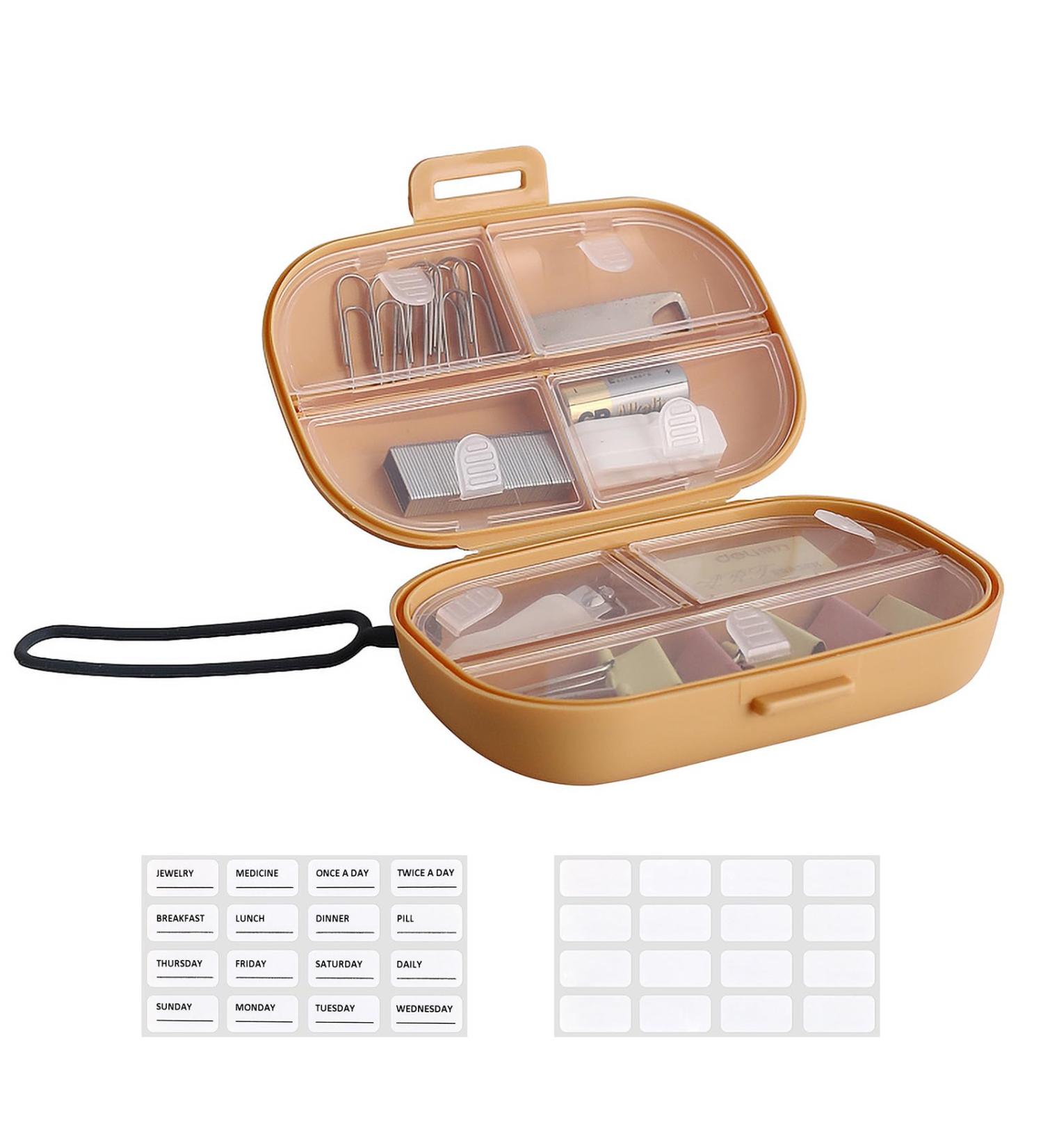 International Travel Pill Box Organizer with Lanyard - Durable & Stylish Daily Use for Outdoors - Buy Online on GoSupps.com