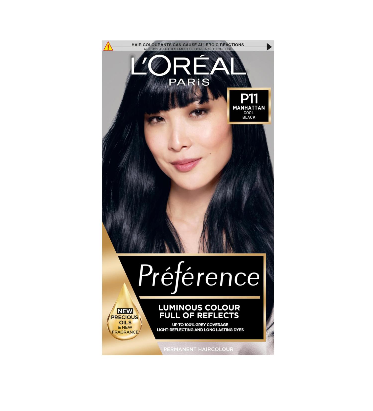 L'Oreal Paris Preference P11 Manhattan Cool Black Hair Dye - Long Lasting Permanent Colour - Buy Online on GoSupps.com
