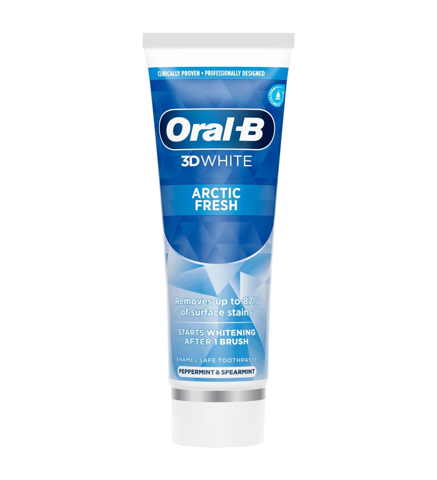 Buy Oral-B 3D White Arctic Toothpaste 75ml - Whiten Teeth & Freshen Breath | Fast International Shipping - Buy Online on GoSupps.com