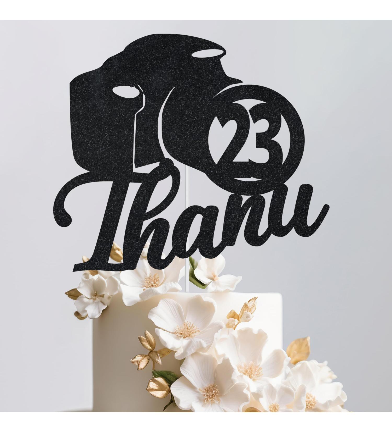 Trimming Shop Personalised Camera Glitter Cake Topper Customise Name or Age Photography Lover Theme Party Cake Decoration Keepsake Gift for Family & Friends Party d cor - Black - Buy Online on GoSupps.com