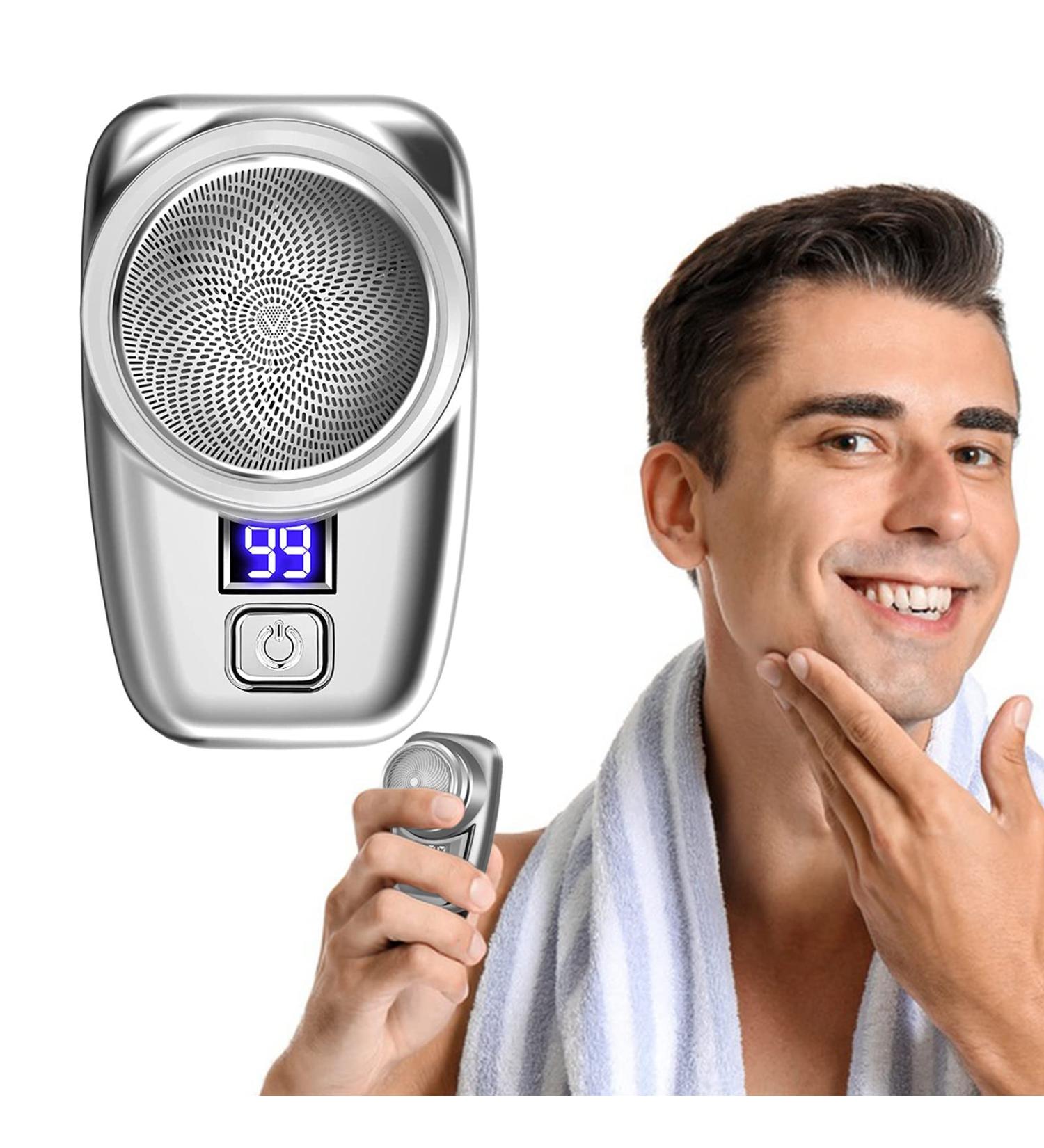 2023 New Upgrade Mini Portable Electric Shaver with LCD Screen for Men - USB Charging, Suitable for Home, Car, Travel (Silver-Black-A) - Buy Online on GoSupps.com