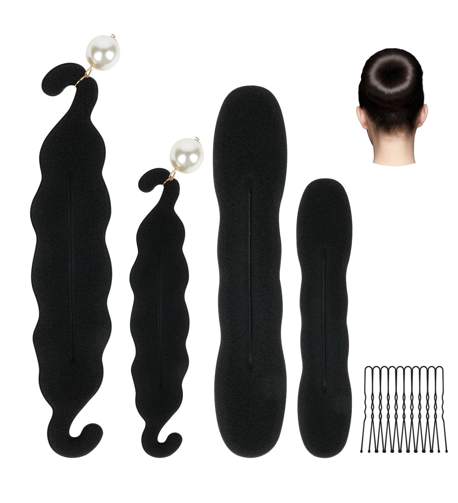 Uraqt Hair Bun Maker Set - 4 Pieces Hair Knot & Styling Donut Roll for Women & Girls | Perfect for Ballet & Elegant Hairstyles - Buy Online on GoSupps.com