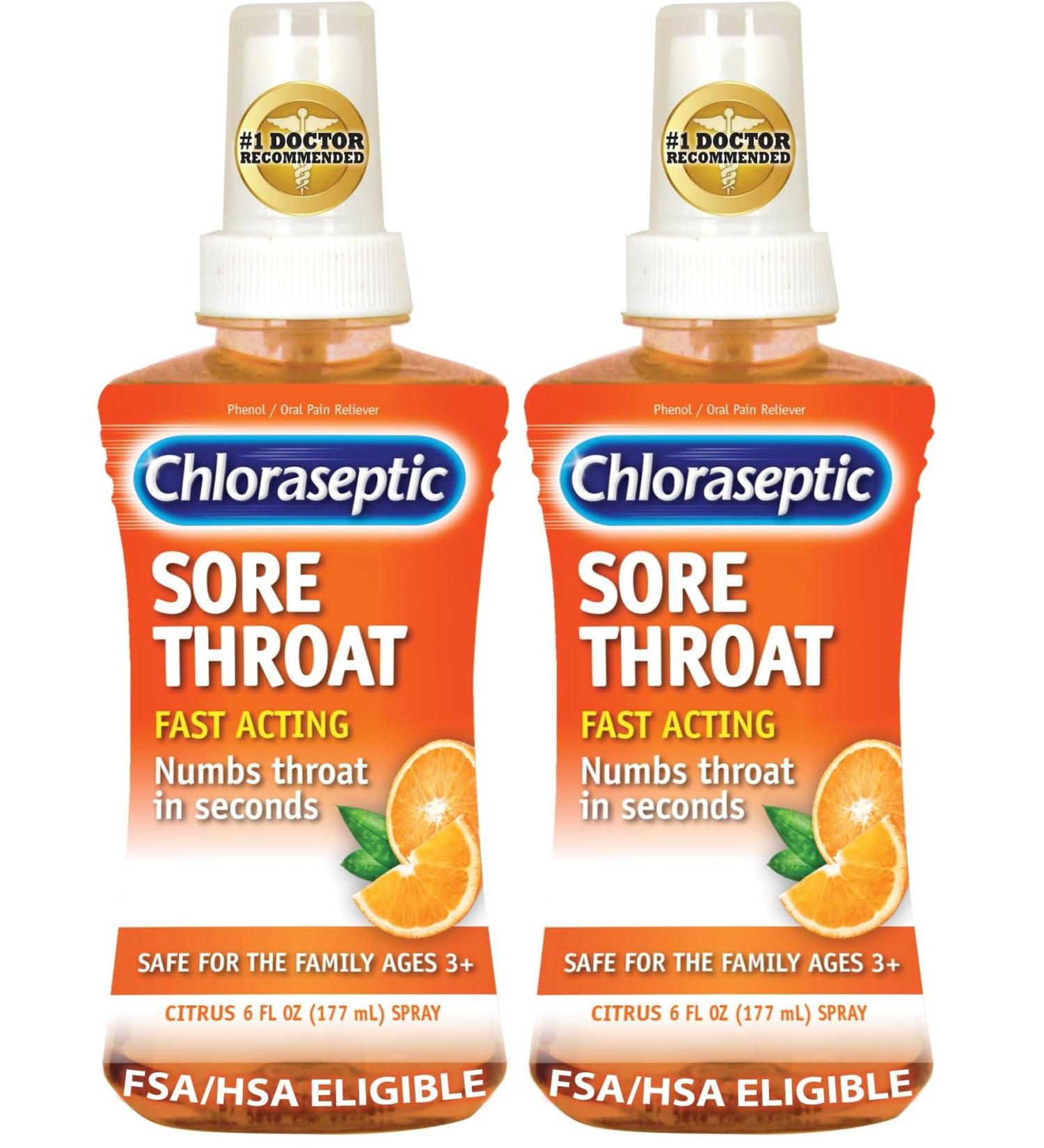 Chloraseptic Sore Throat Spray Citrus 6 fl oz 1 Bottle (Pack of 2) - Buy Online on GoSupps.com