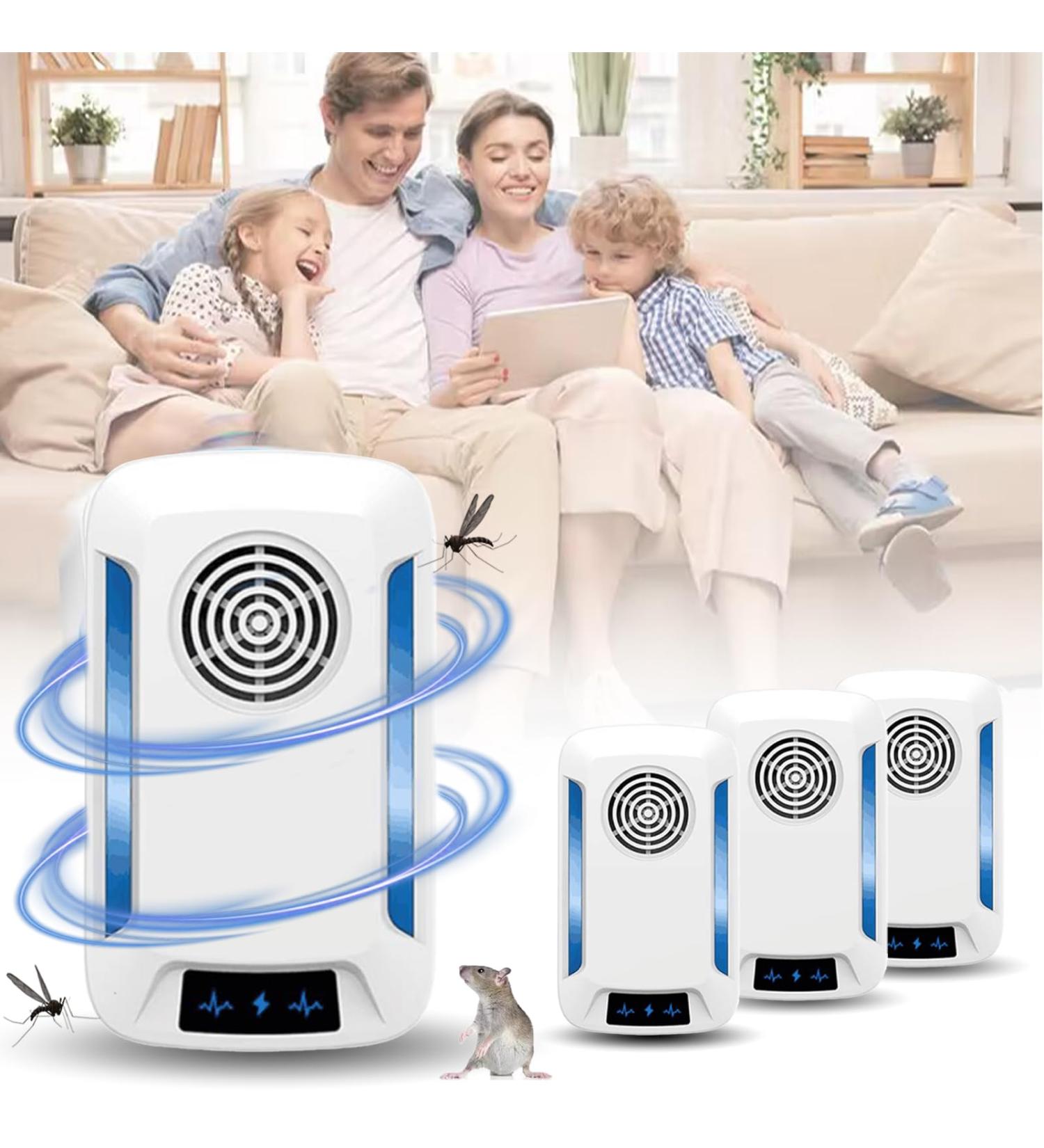 Ultrasound Pest Control - 4-Pack Insect Repeller for Mosquitoes Mice Ants Flies Spiders & Roaches | Effective Electronic Pest Deterrent - Buy Online on GoSupps.com