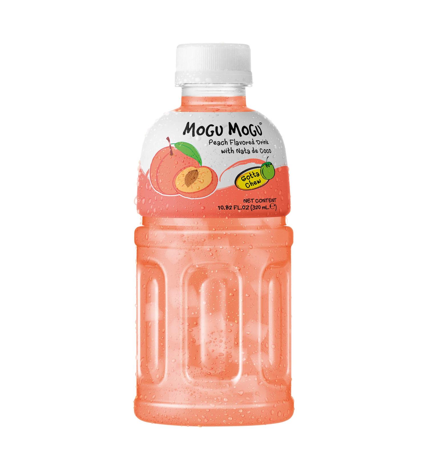Mogu Mogu Fruit Juice with Nata de Coco - Peach - 24 ml