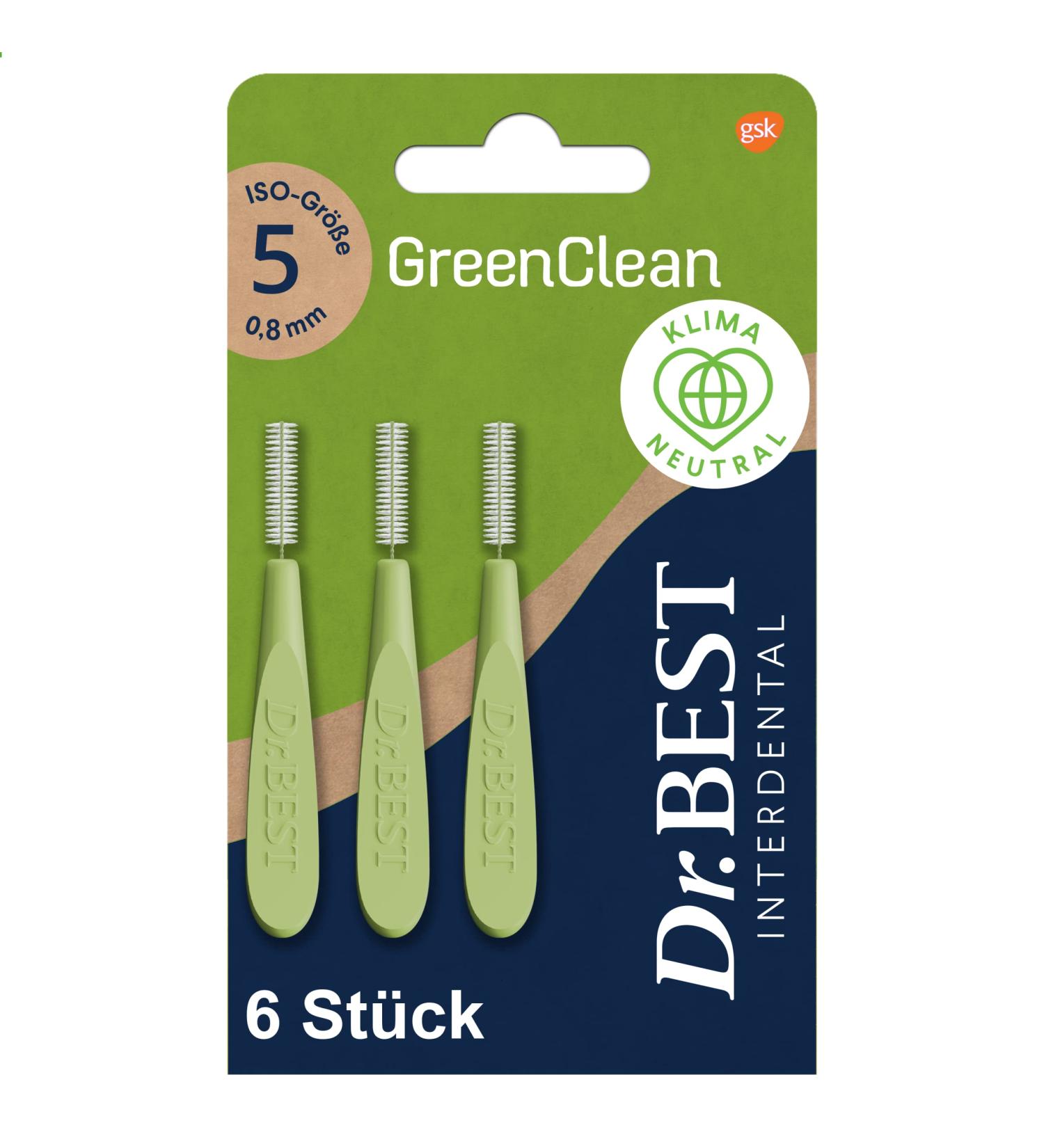 Dr.BEST GreenClean Interdental Brushes Size 5 - 6 Pack for Gentle Tooth Cleaning | International Shipping Available - Buy Online on GoSupps.com