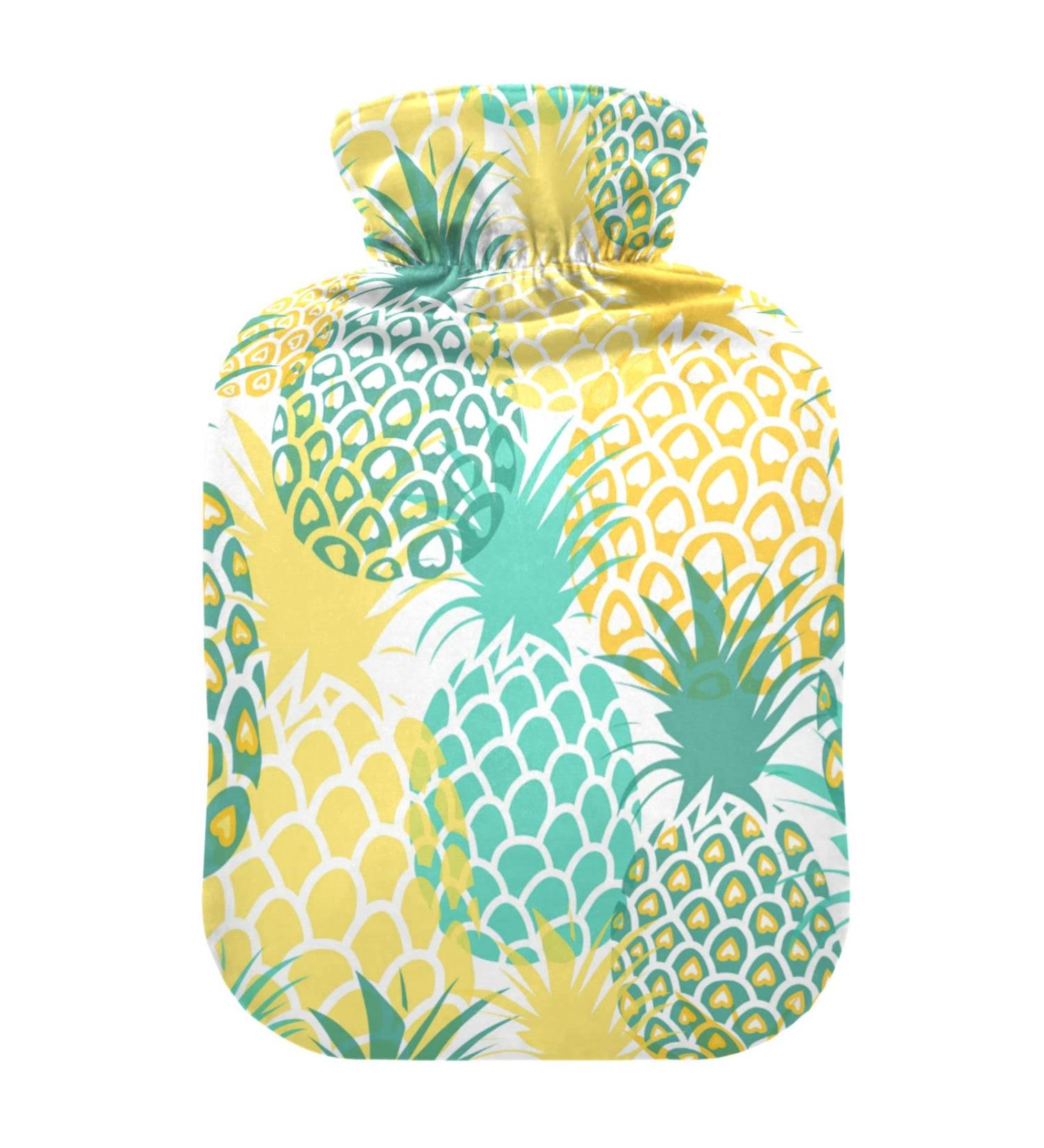 Pineapple Fruit Hot Water Bottle with Cover - 2L Pain Relief Hot Pack for Headaches & Cramps | International Shipping Available - Buy Online on GoSupps.com