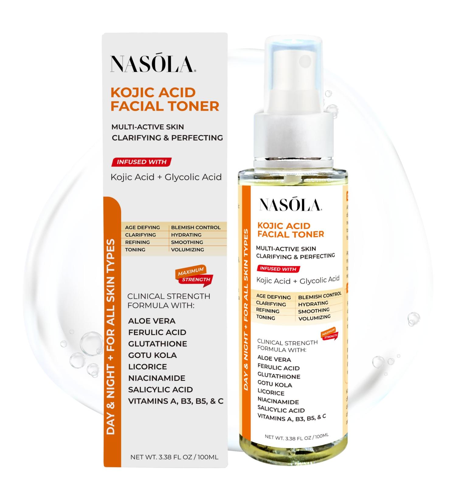 Buy Kojic Acid Facial Toner | Skin Clarifying Hydrating Mist with Glycolic Acid Niacinamide & Aloe Vera - 3.38 Fl Oz - International Shipping - Buy Online on GoSupps.com