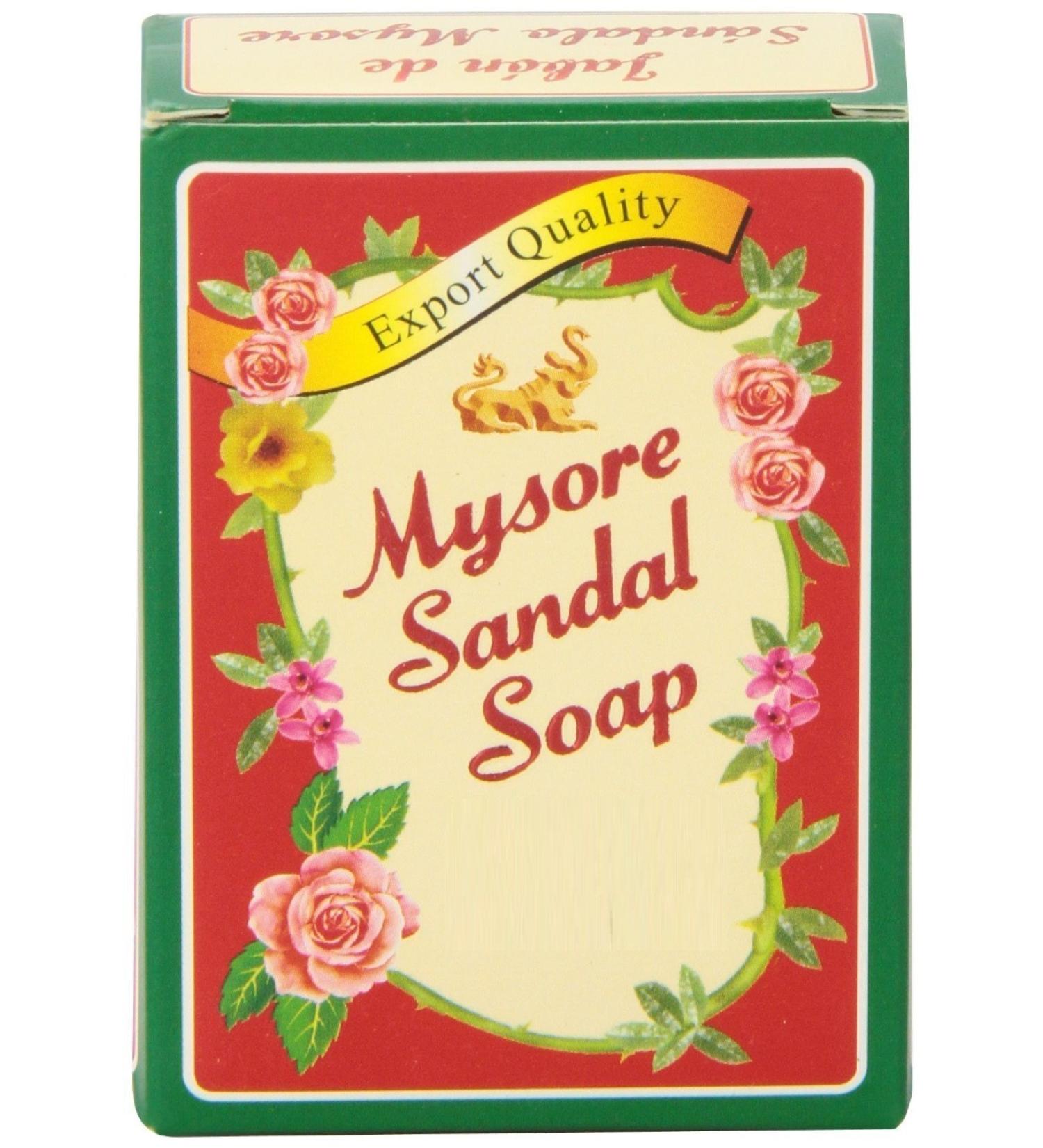 Mysore Sandal Soap 4.41 oz (125g) Box - Pack of 10 | Pure Sandalwood Soap Bars - Buy Online on GoSupps.com