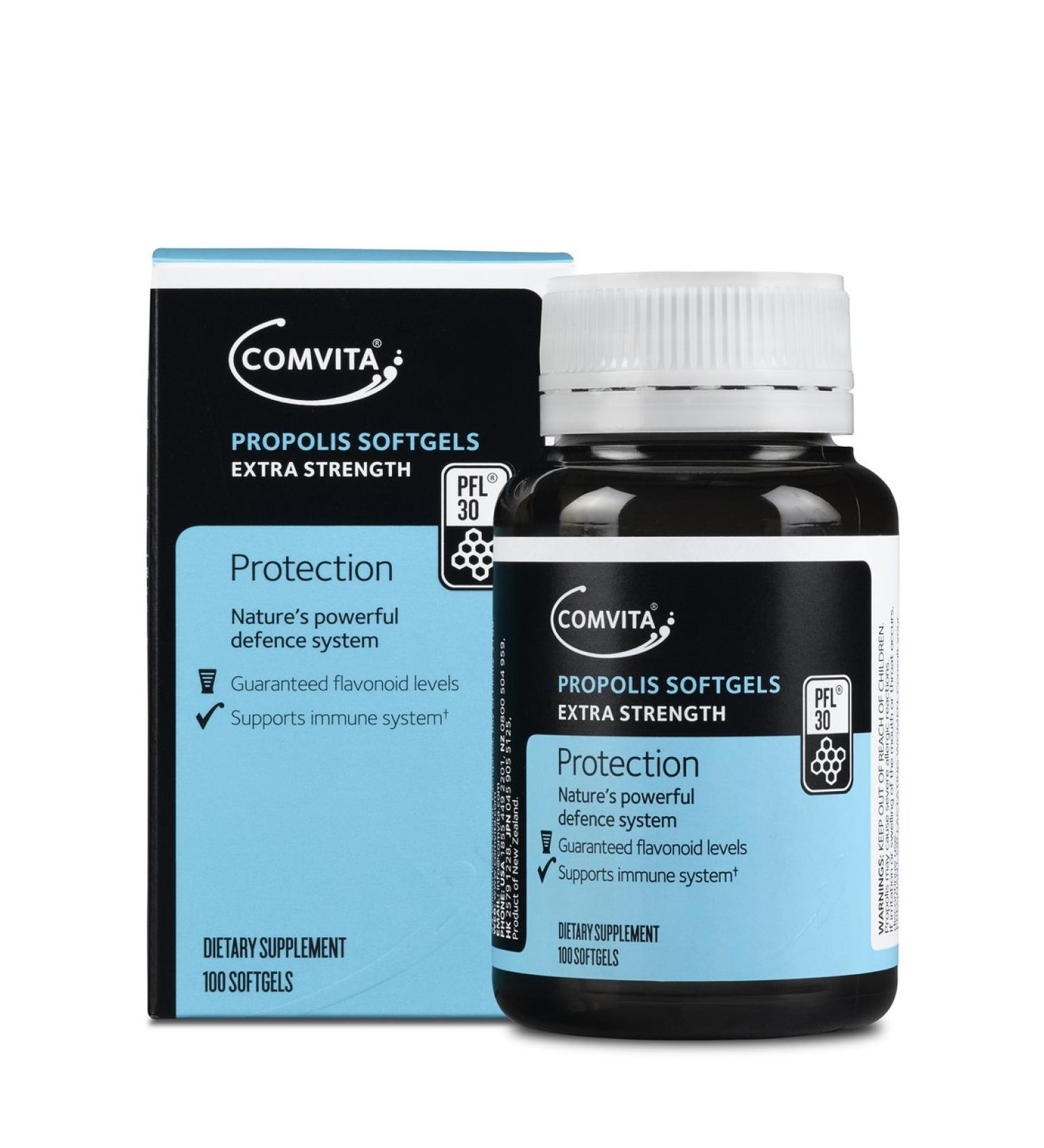 Comvita Propolis Extra Strength PFL 30 â€“ 100 Softgels for Immune Support - Buy Online on GoSupps.com