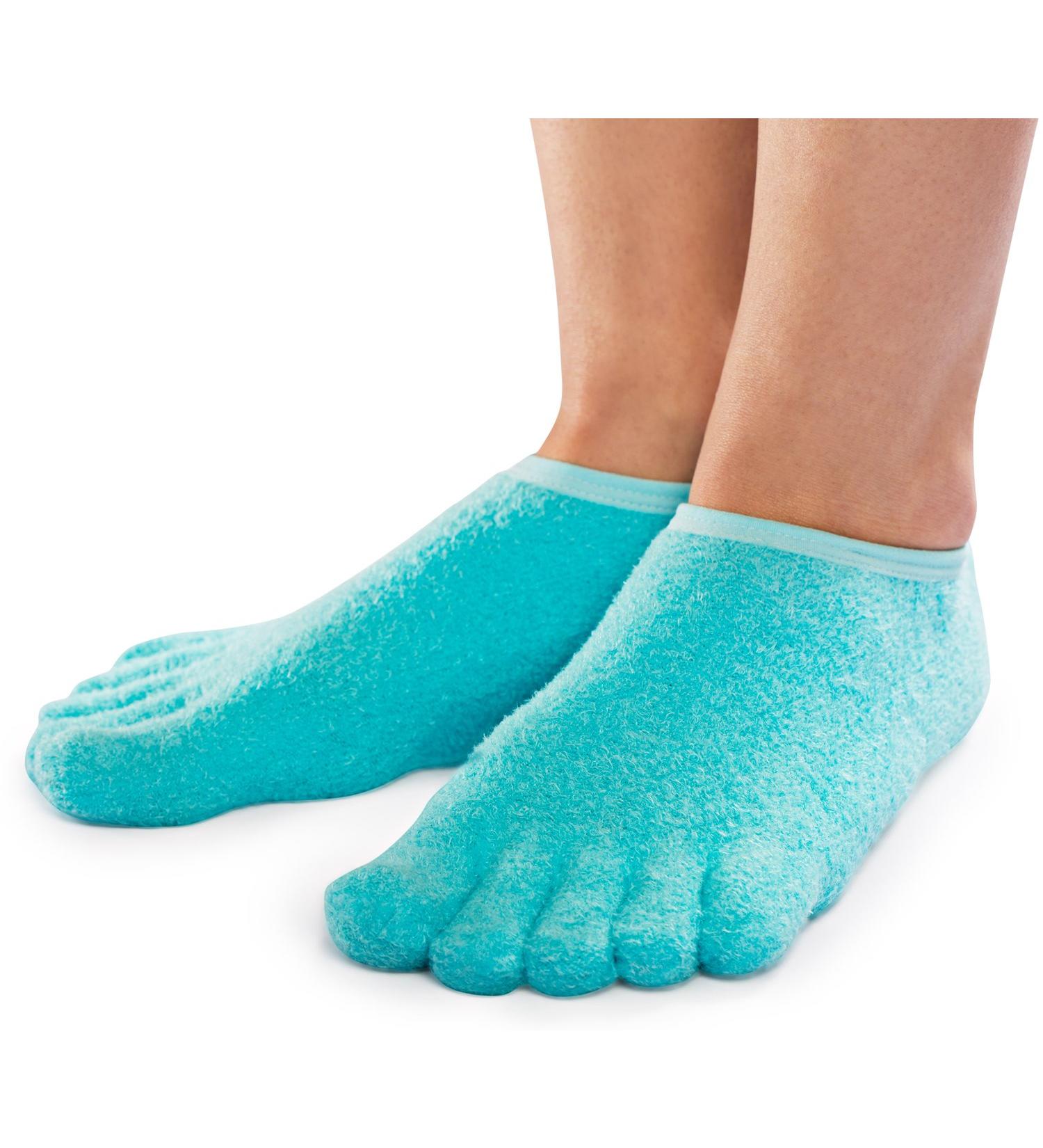 NatraCure 5-Toe Gel Lined Moisturizing Socks with Aloe & Shea | Hydrating Spa Socks for Soft Feet - Men & Women | Large - Buy Online on GoSupps.com