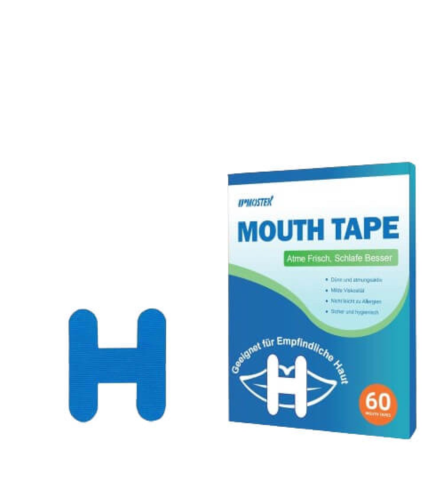 H-Shape Sleep Mouth Tape 60 Pcs - Stop Snoring and Develop Nasal Breathing Habits (Blue) - Buy Online on GoSupps.com