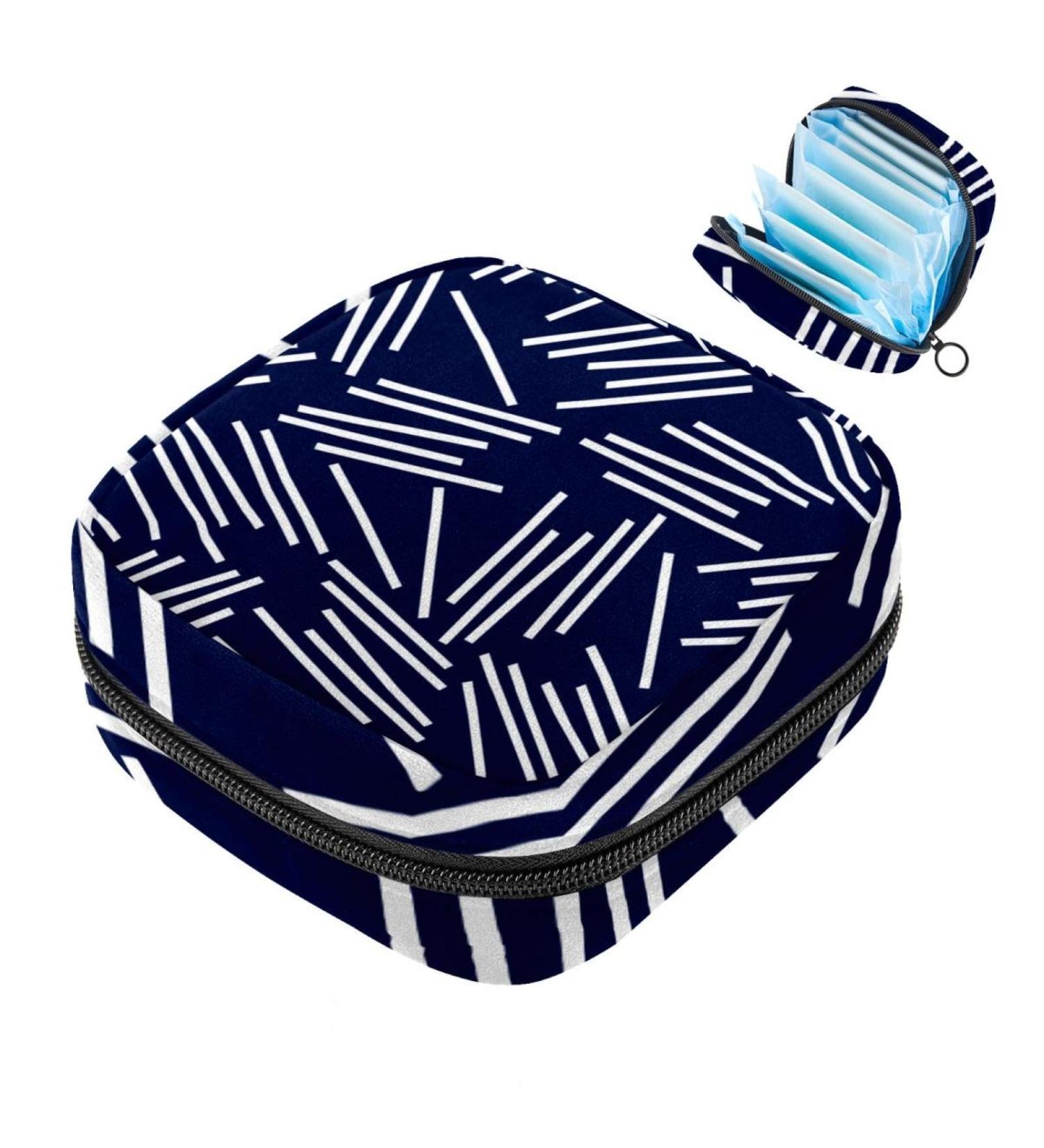 White Bar Women's Binding-Storage Bag | Large Menstrual Cup Pocket with Zipper | Stylish Period Inserts & Tampon Bags for Girls & Women - Multi-Colored - Buy Online on GoSupps.com