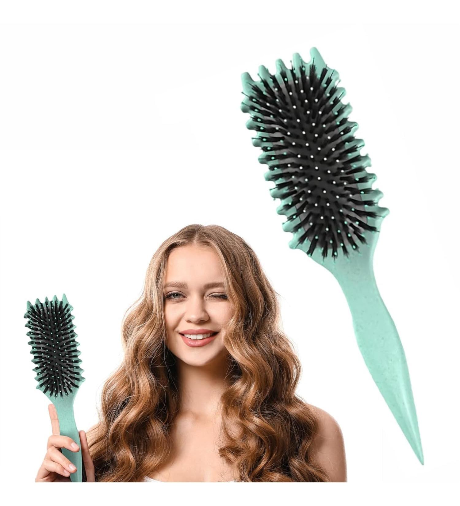 BOONCE CURL Brush | 2024 New Bounce Curl Defining Brush for Women | Styling Tool for Shaping & Defining Curls | Less Pull & Tangle (Green) - Buy Online on GoSupps.com