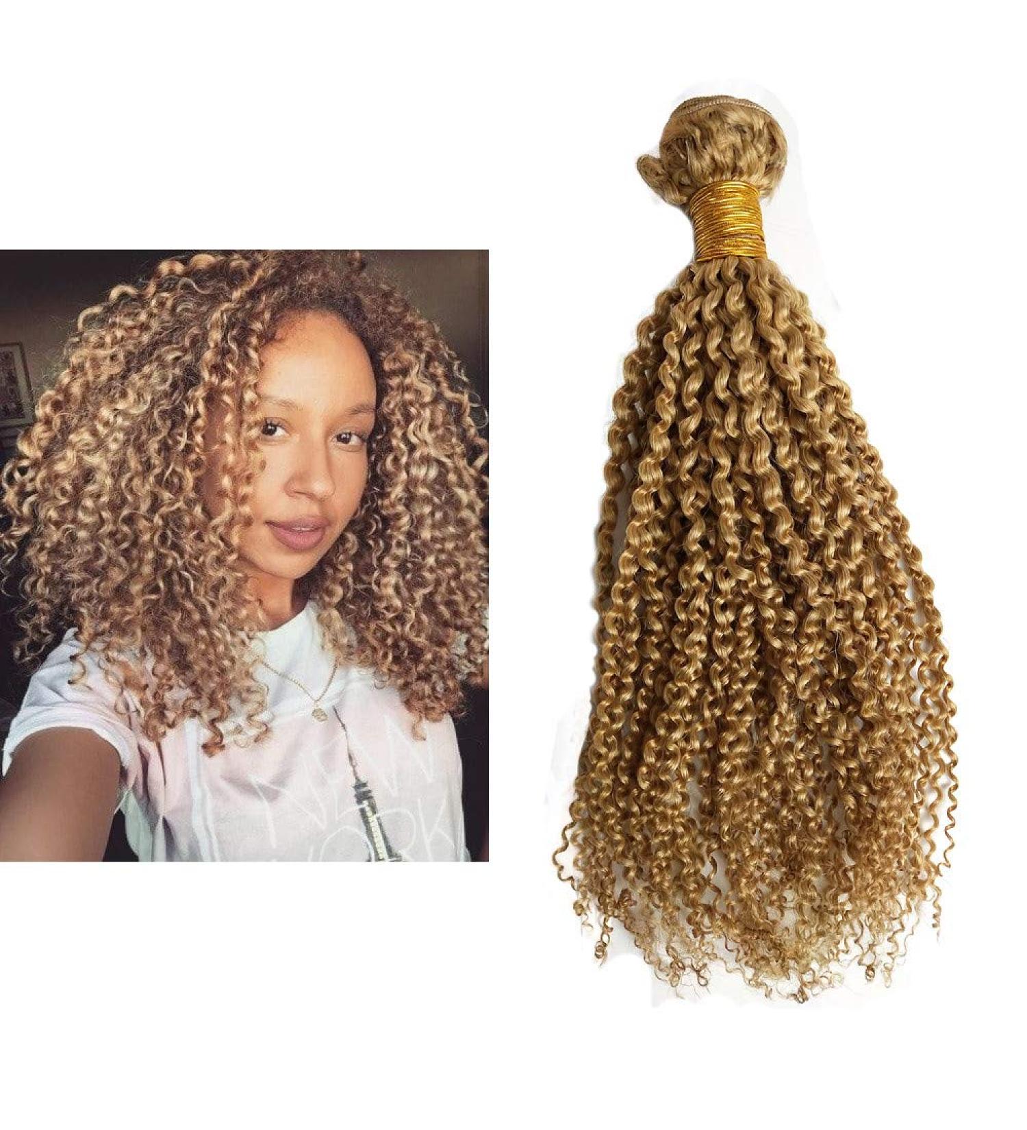 Buy Mila 22 Honeyblond 27# Real Brazilian Virgin Remy Hair Extensions - Kinky Curly 100g/pc - 55cm International Shipping - Buy Online on GoSupps.com