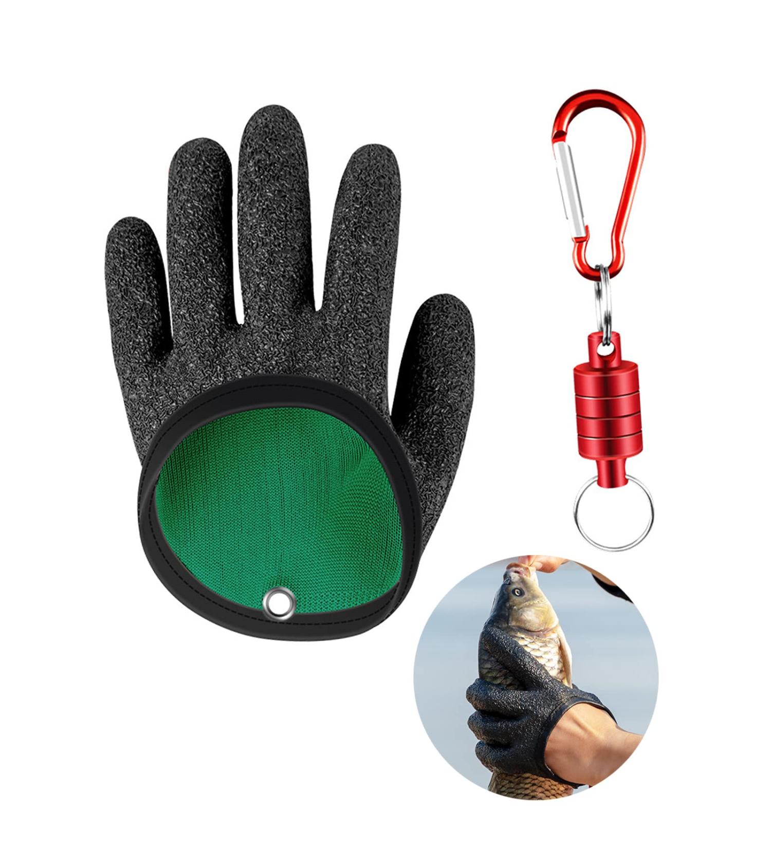Czlinodumx Waterproof Fishing Gloves | Anti-Cut & Magnetic Lock Hunting Gloves for Safe Pike & Catfish Handling (Left Hand) - Buy Online on GoSupps.com