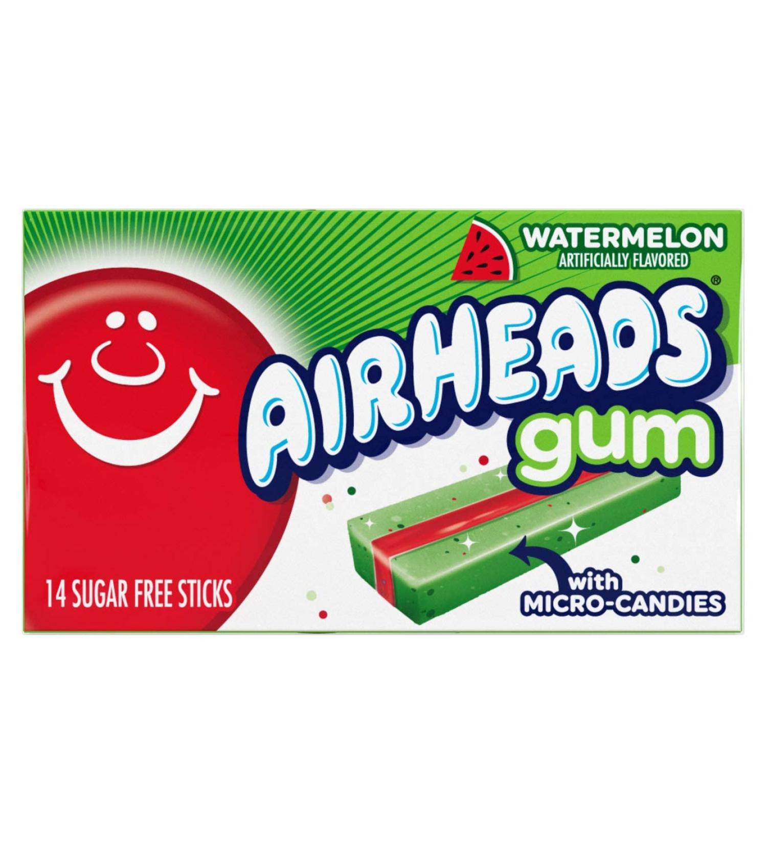 Airheads Gomme m cher saveur past que panier de P ques pour enfants et adultes gomme sans sucre avec micro-bonbons 14 b tonnets (lot de 12) Melon d eau 14 unit (Lot de 12)