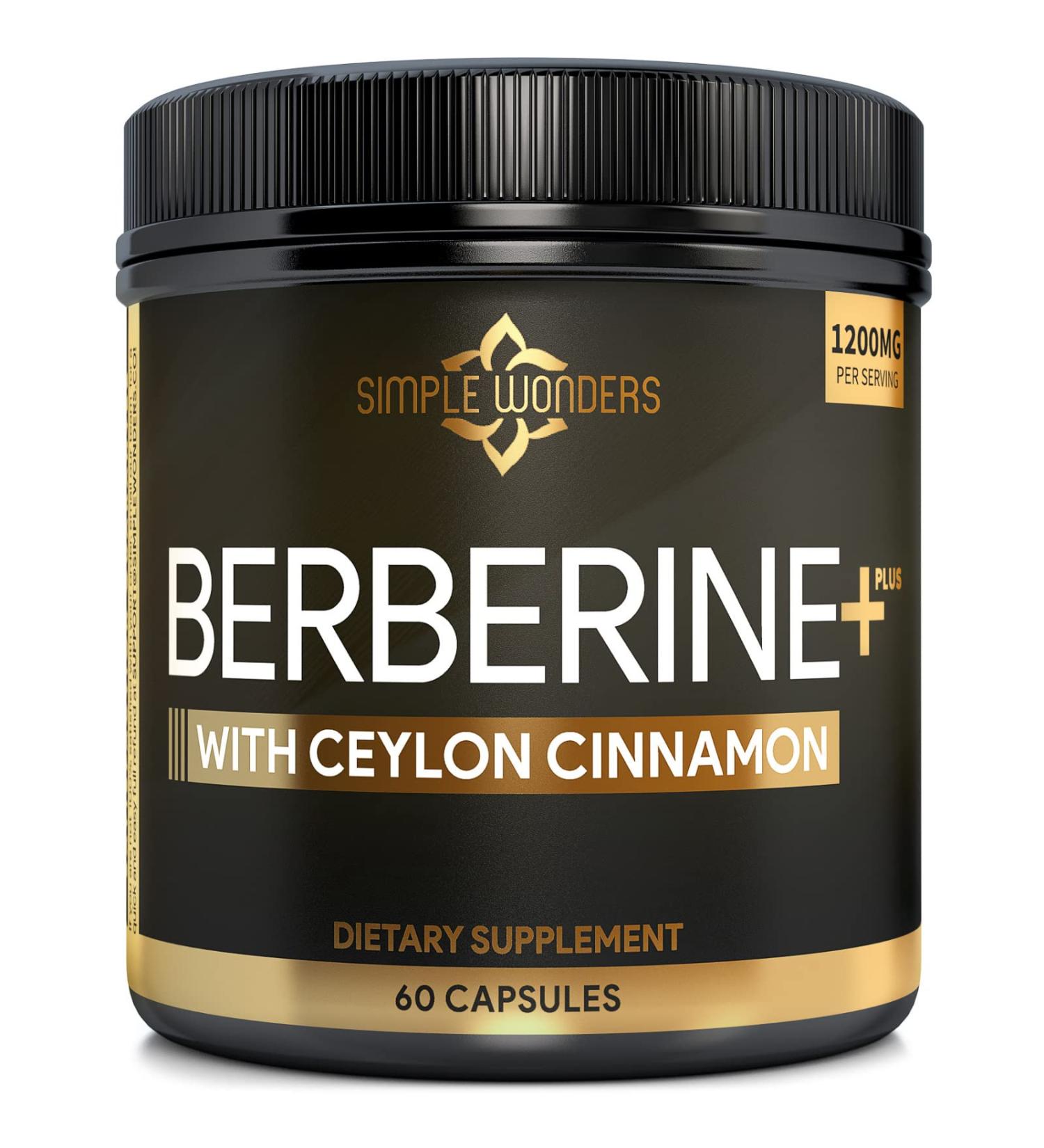 Berberine 1200mg HCL + Ceylon Cinnamon Capsules | Metabolic & Immune Support | AMPK Activator Complex | Cardiovascular Support | 1200mg Berberine HCL Supplement - Buy Online on GoSupps.com