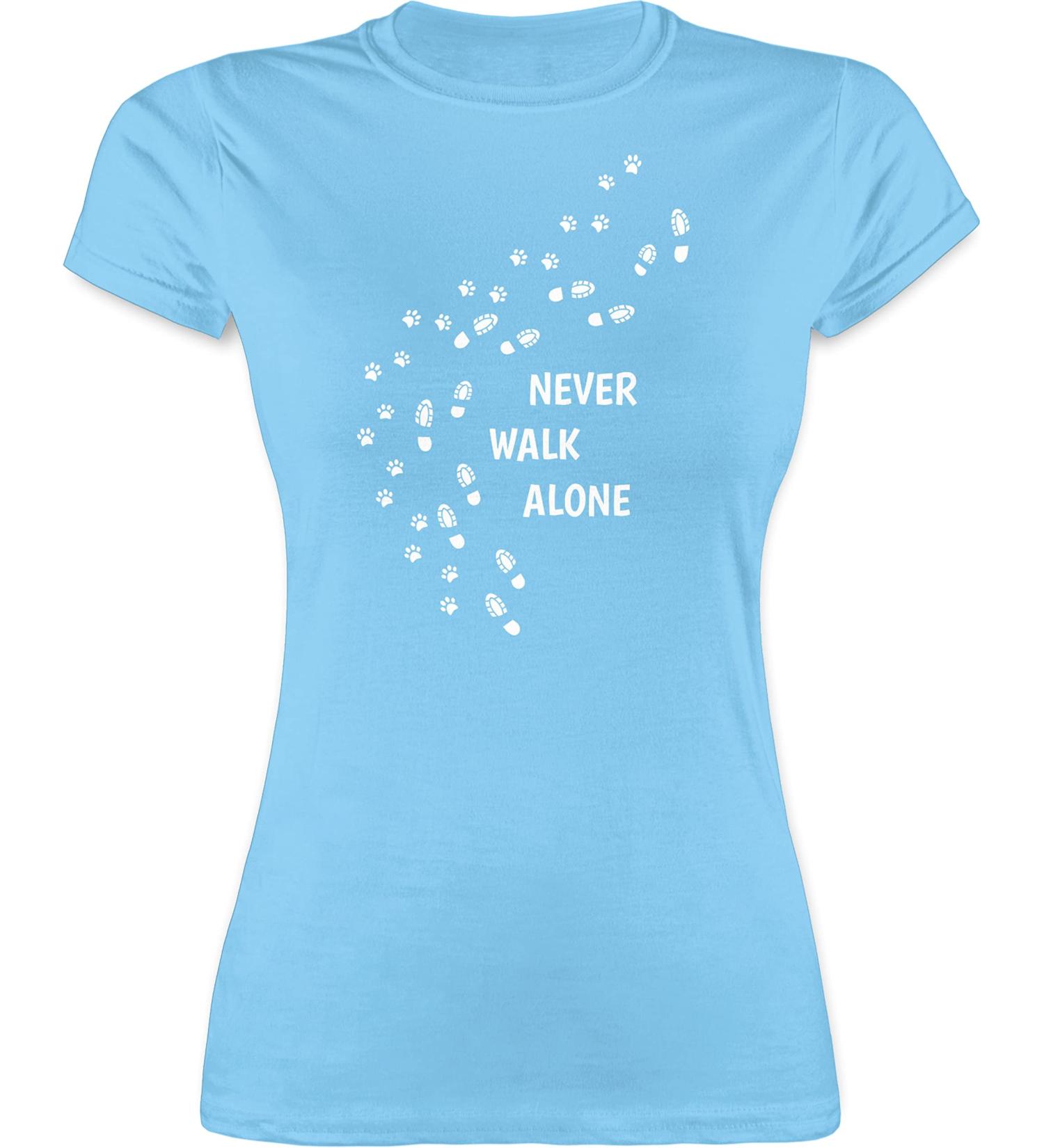 Shirtracer Women's Shirt - Gift for Dog Owners - Never Walk Alone Paw Prints - Light Blue L | Worldwide Shipping - Buy Online on GoSupps.com