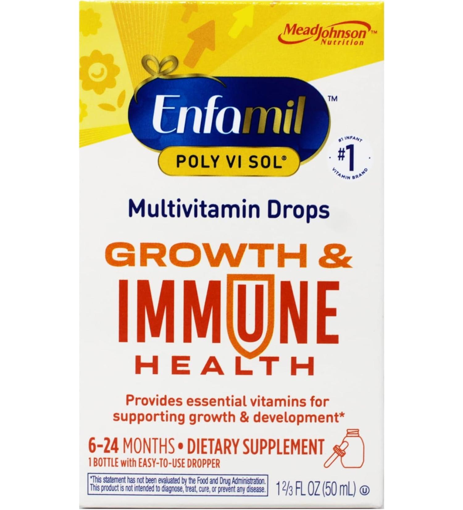 Enfamil Prenatals & Baby Vitamin Poly-Vi-Sol with Iron - 50mL Dropper Bottle - Buy Online on GoSupps.com