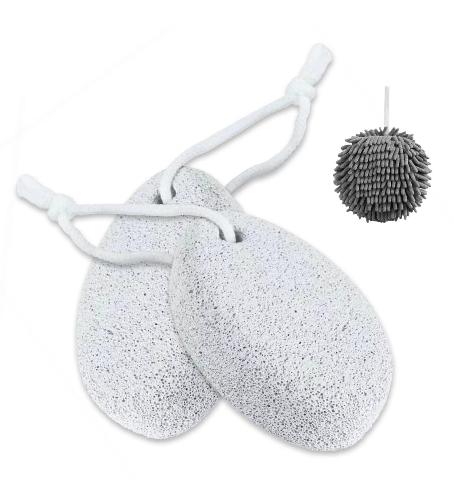Natural Foot Pumice Stone for Feet Hard Skin Callus Remover for Feet and Hands Exfoliate Rough Skin Equipped with Kitchen Bathroom Hanging Convenient Quick-Drying Hand Towel. - Buy Online on GoSupps.com