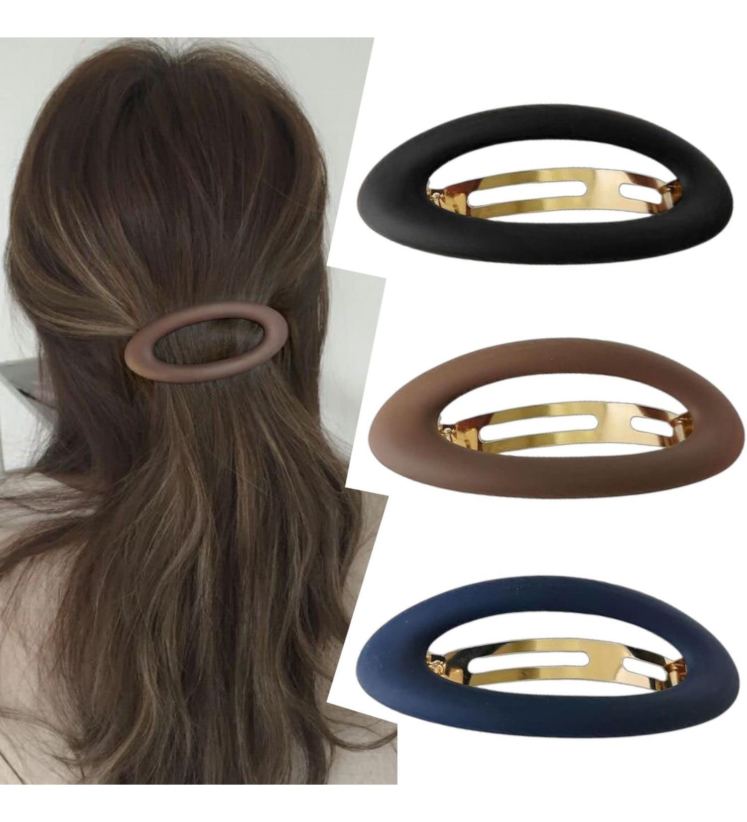 Matte Ellipse Large Hair Barrette for Women - Non Slip French Clip for Thin Hair - Strong Hold Vintage Hair Accessory - Perfect Gift for Women and Girls - Buy Online on GoSupps.com