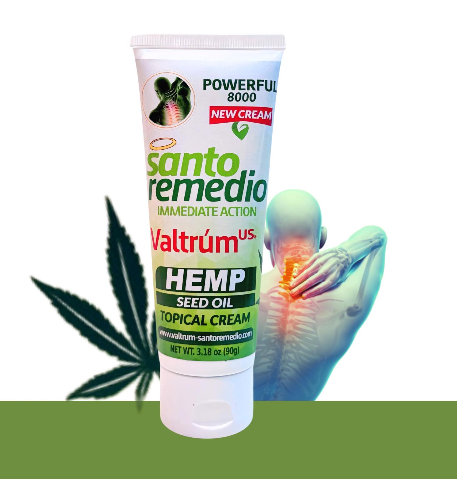 Santo Remedio Hemp Seed Oil - Fast Relief in 40 Seconds | Powerful External Use Solution - Buy Online on GoSupps.com