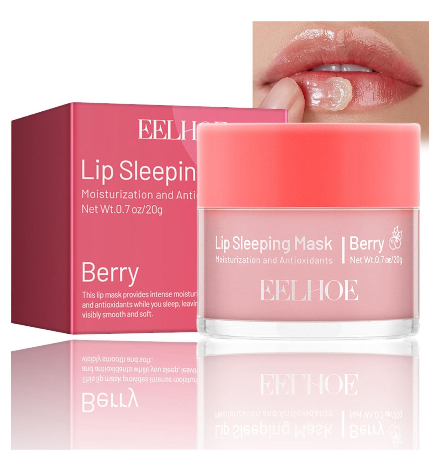 Buy Strawberry Lip Sleeping Mask - Nourishing Lip Moisturizer for Dry Cracked Lips | Overnight Repair & Tinted Care - Buy Online on GoSupps.com